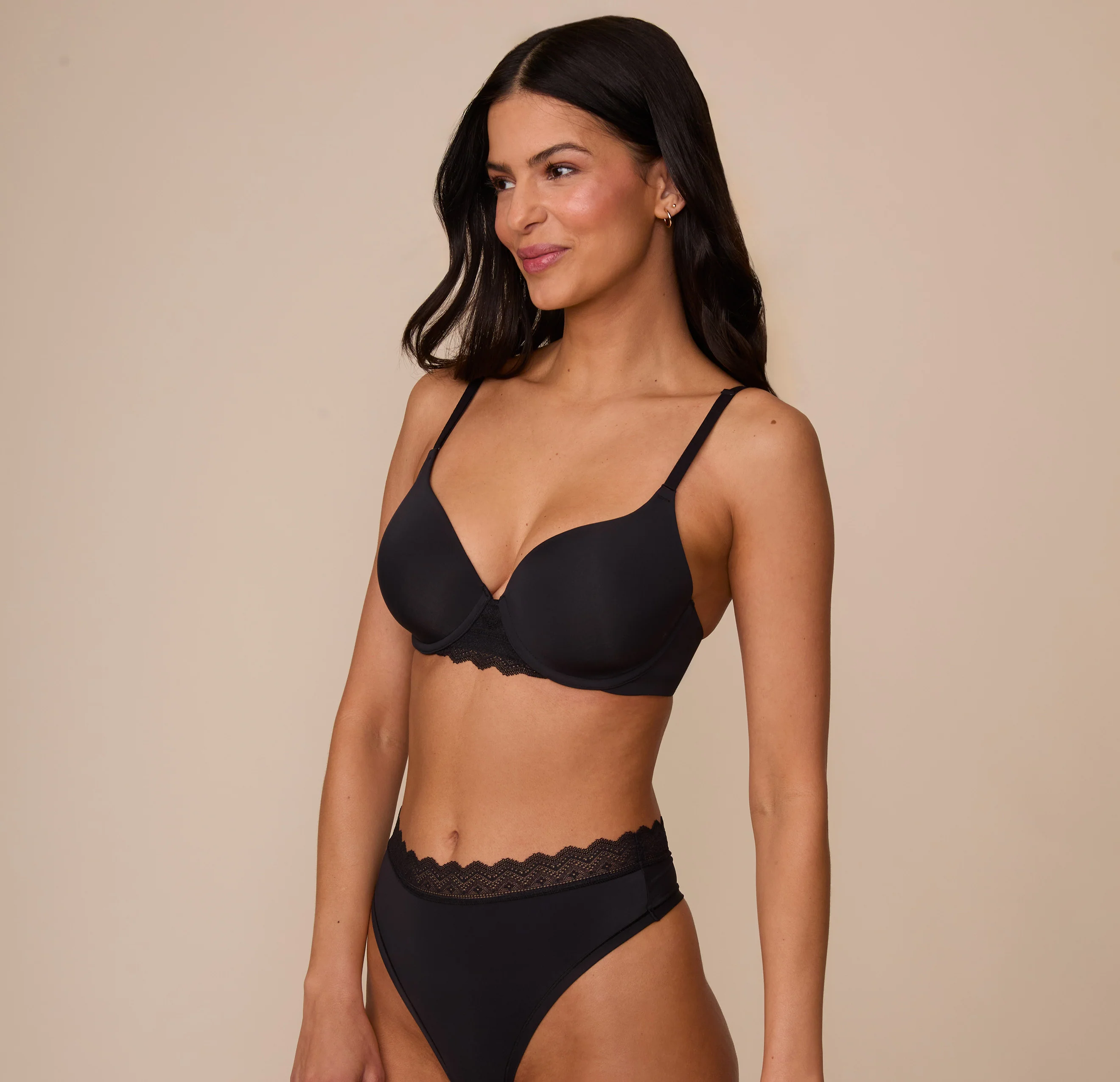 Base Lace T-Shirt Bra - Black - Image 4