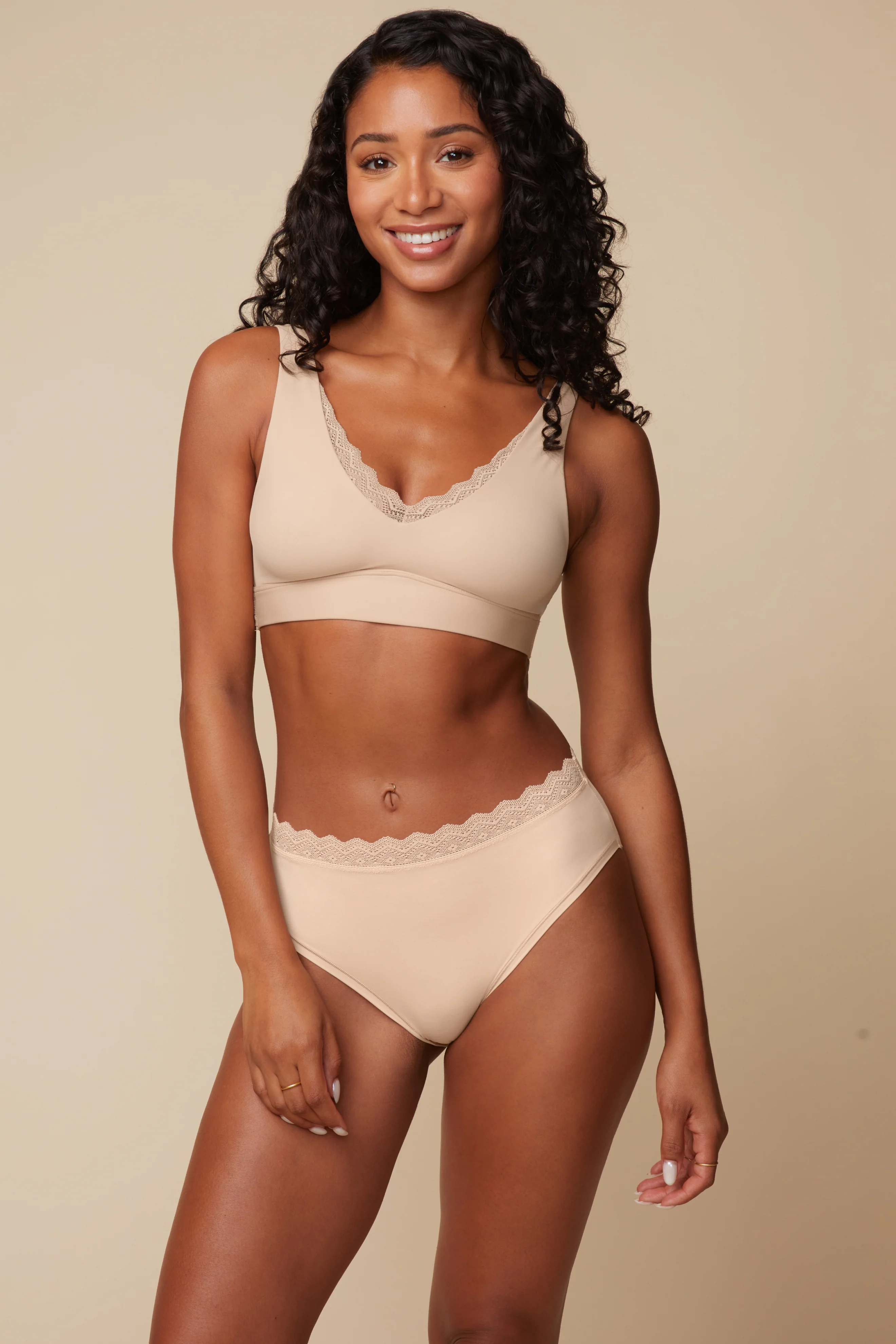 Bliss Lace Bralette - Beige - Image 4