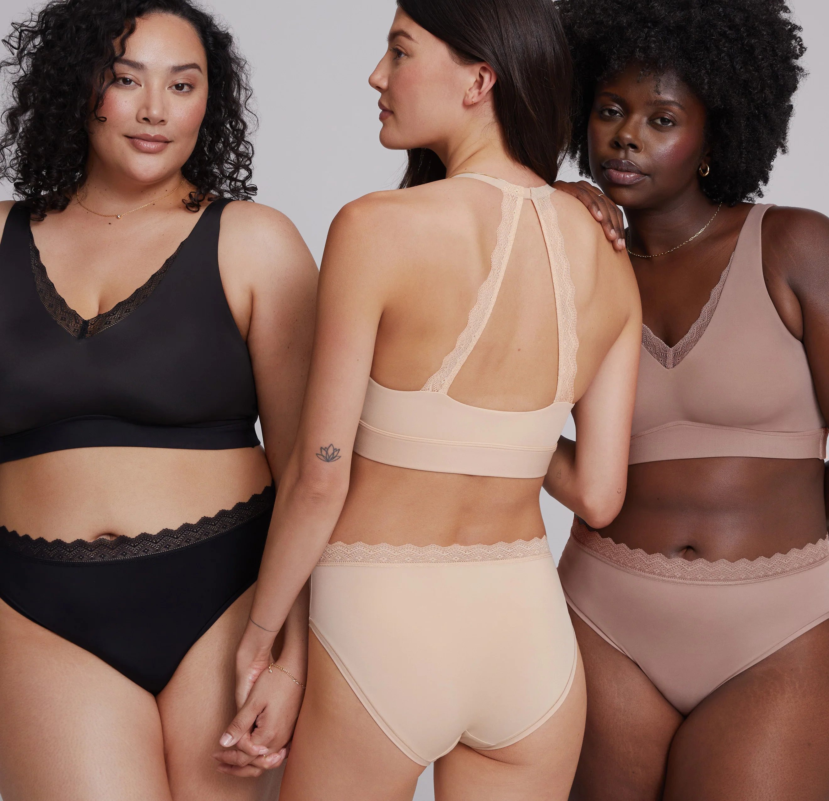 Bliss Lace Halterneck Bralette - Beige - Image 6