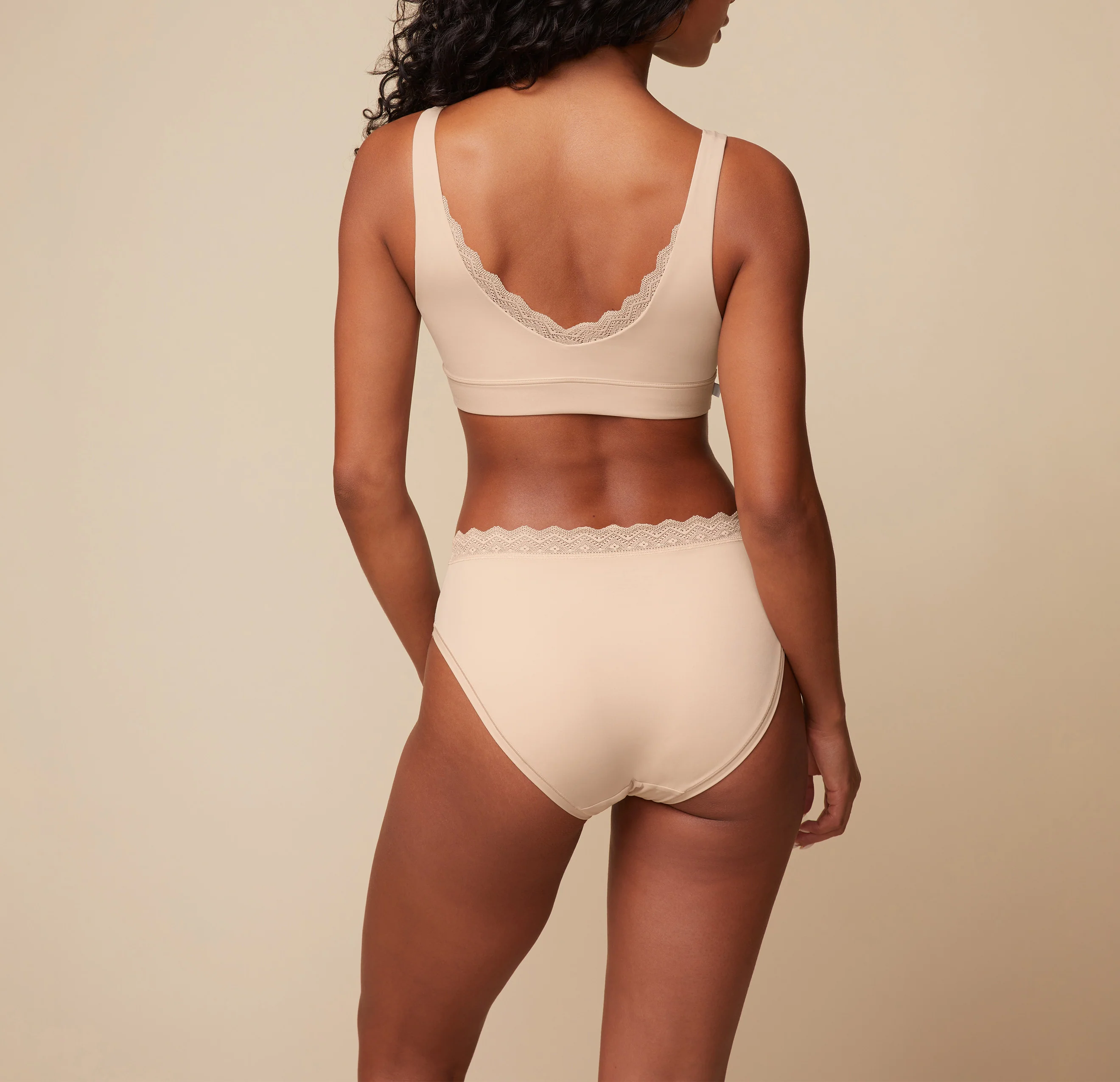 Bliss Lace Highwaist Brief - Beige - Image 4