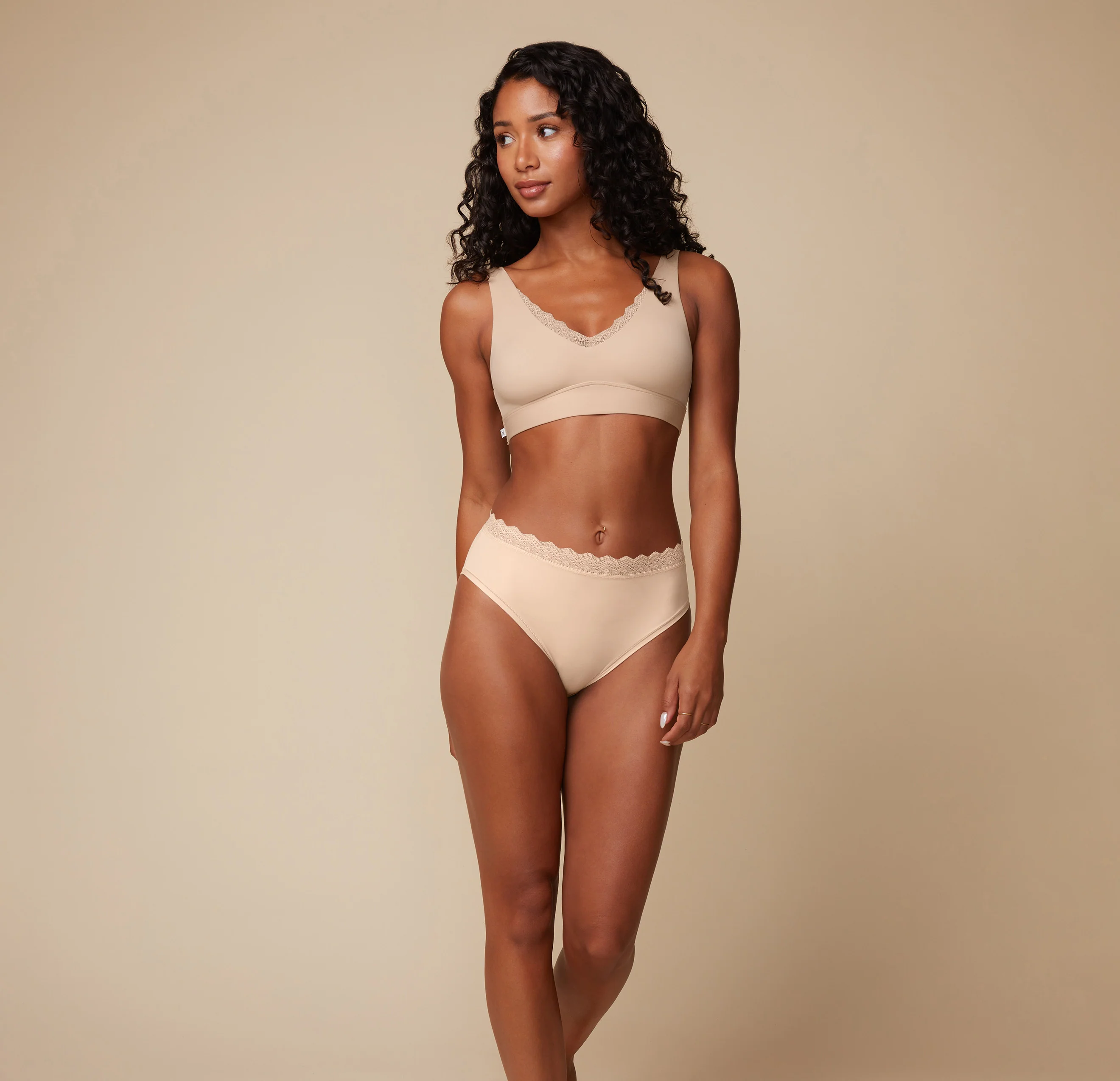 Bliss Lace Highwaist Brief - Beige - Image 6
