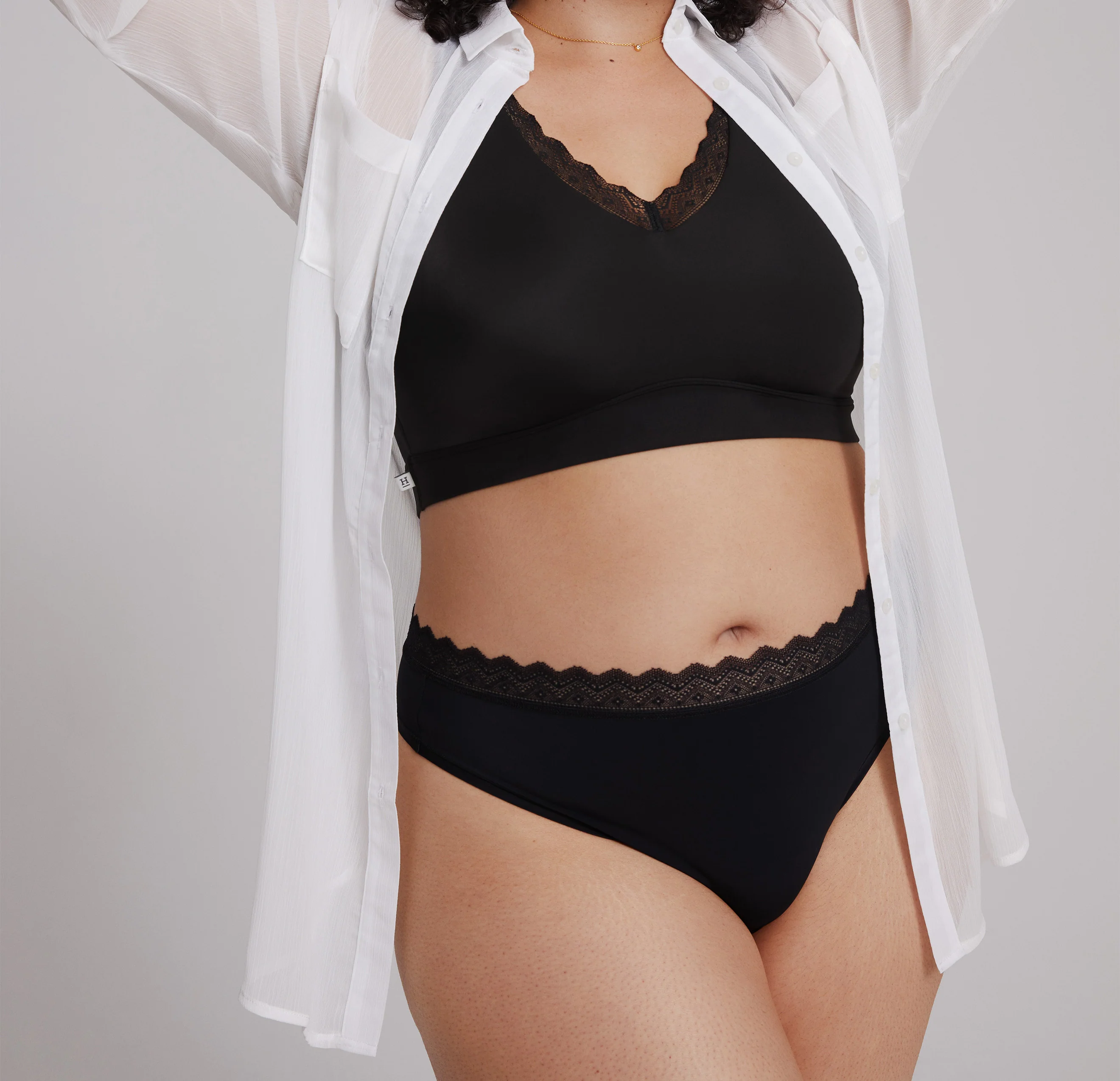 Bliss Lace Highwaist Thong - Black - Image 4