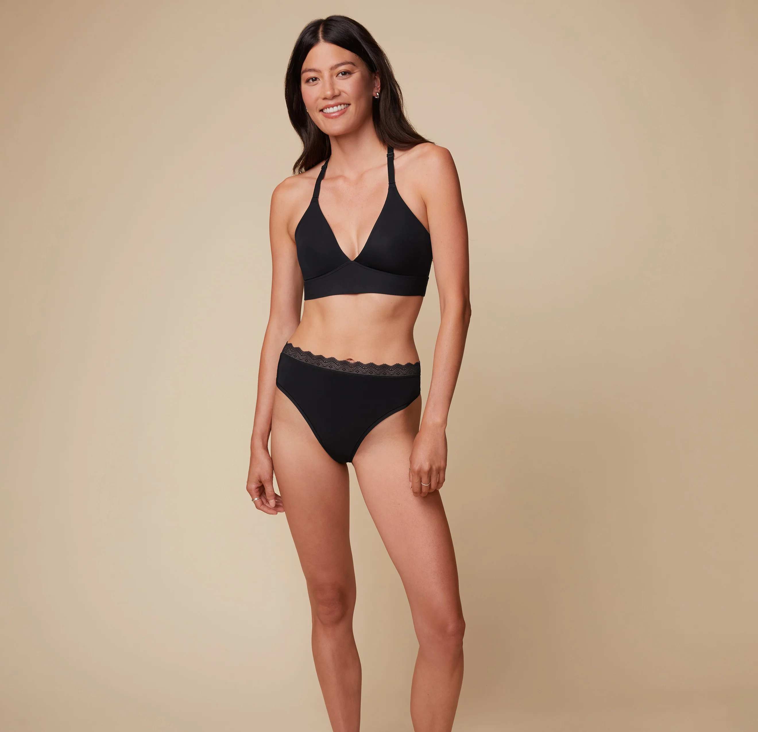 Bliss Lace Highwaist Thong - Black - Image 5