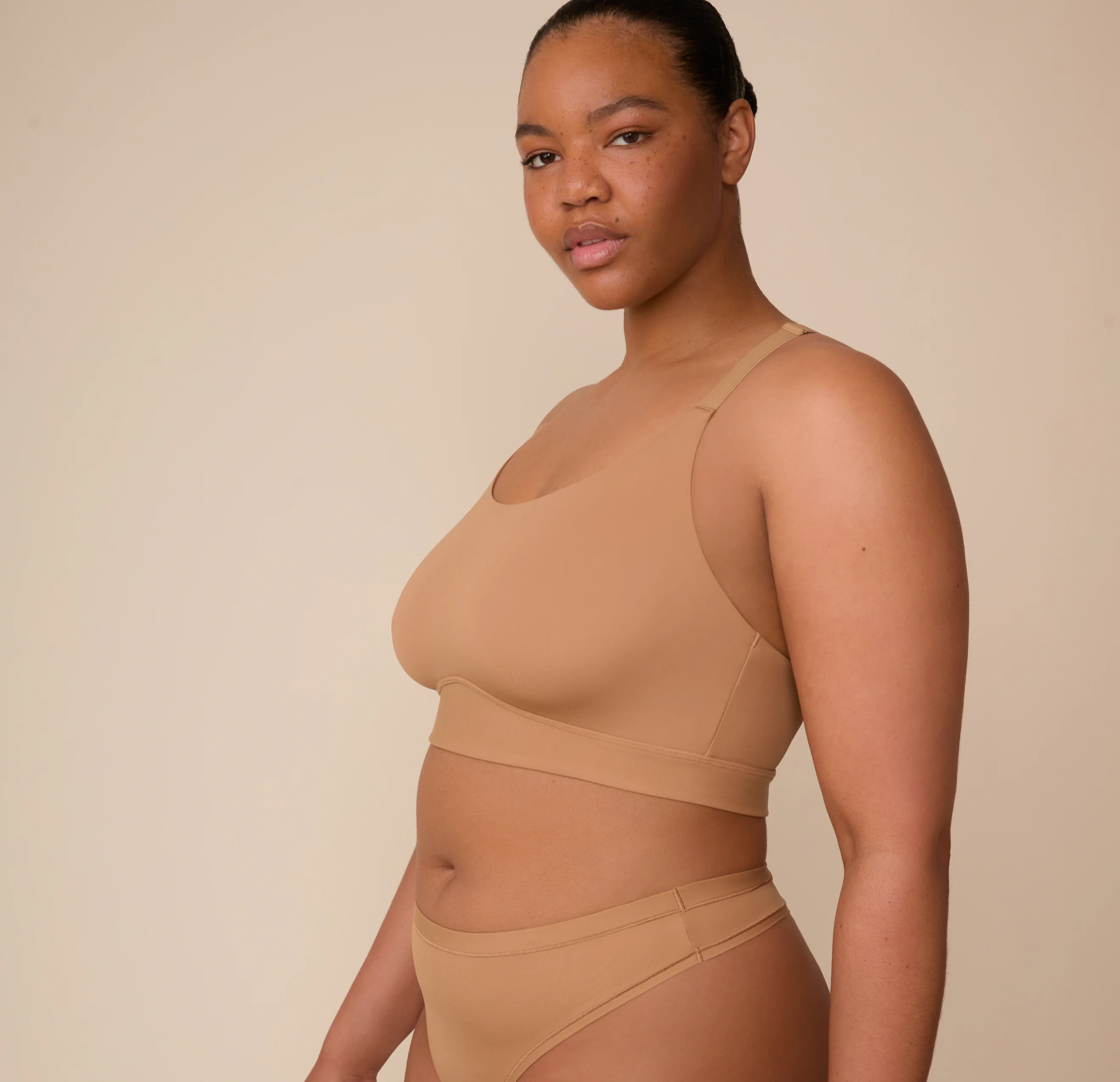 Bliss Racerback Bralette - Tan - Image 4