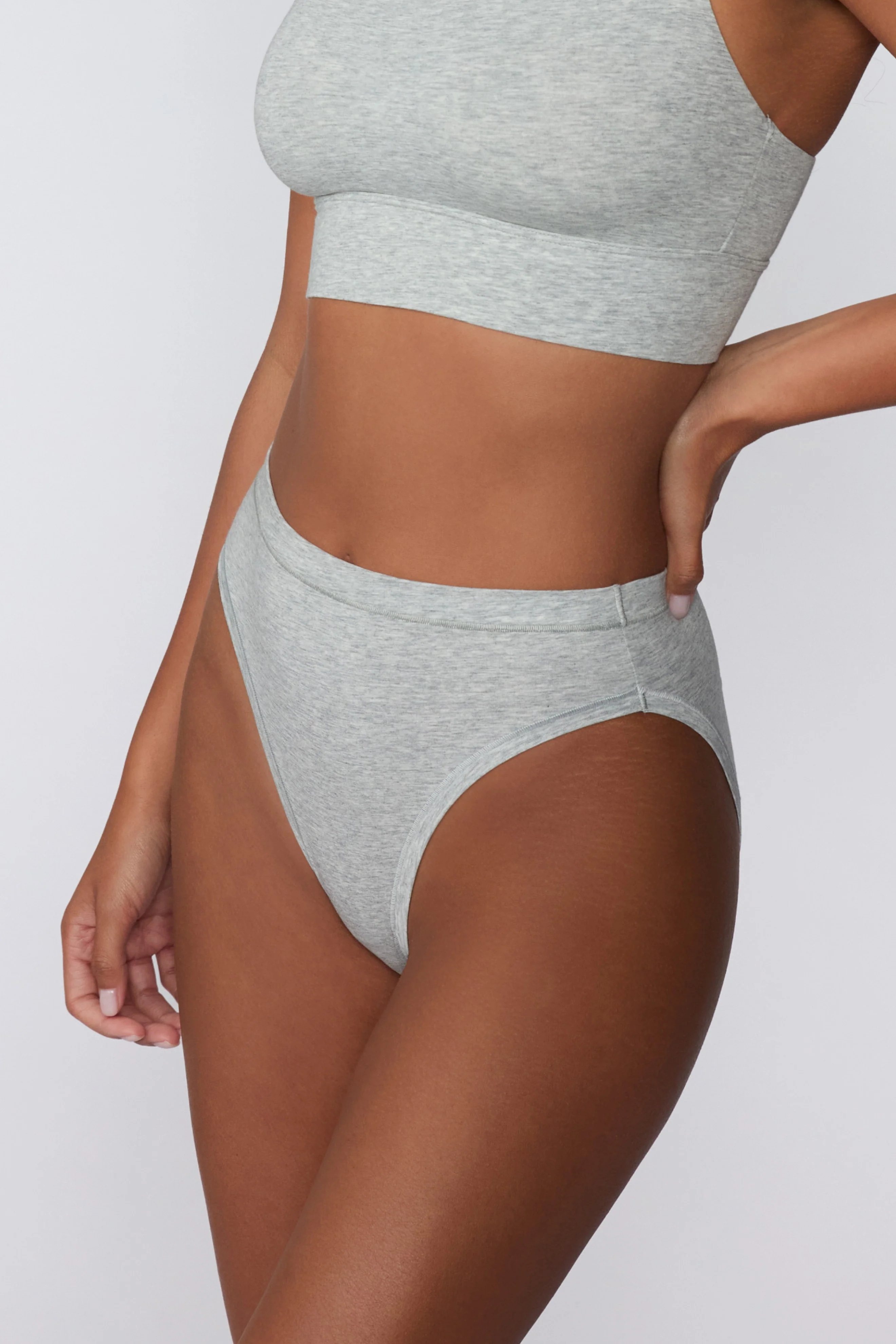Cloud Cotton French Cut Brief - Heather Grey - Image 2