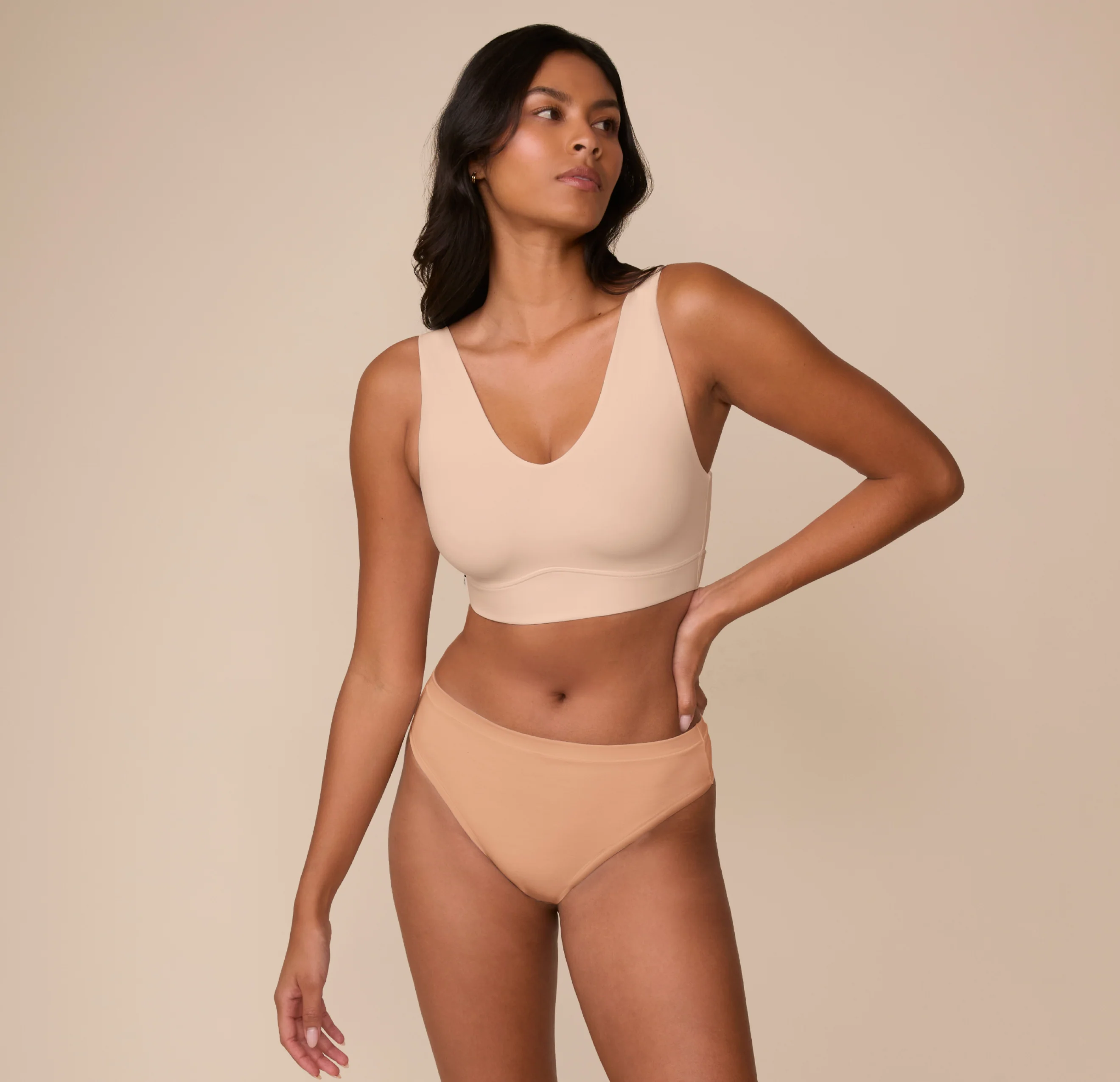 Cloud Cotton Highwaist Thong - Dune - Image 4