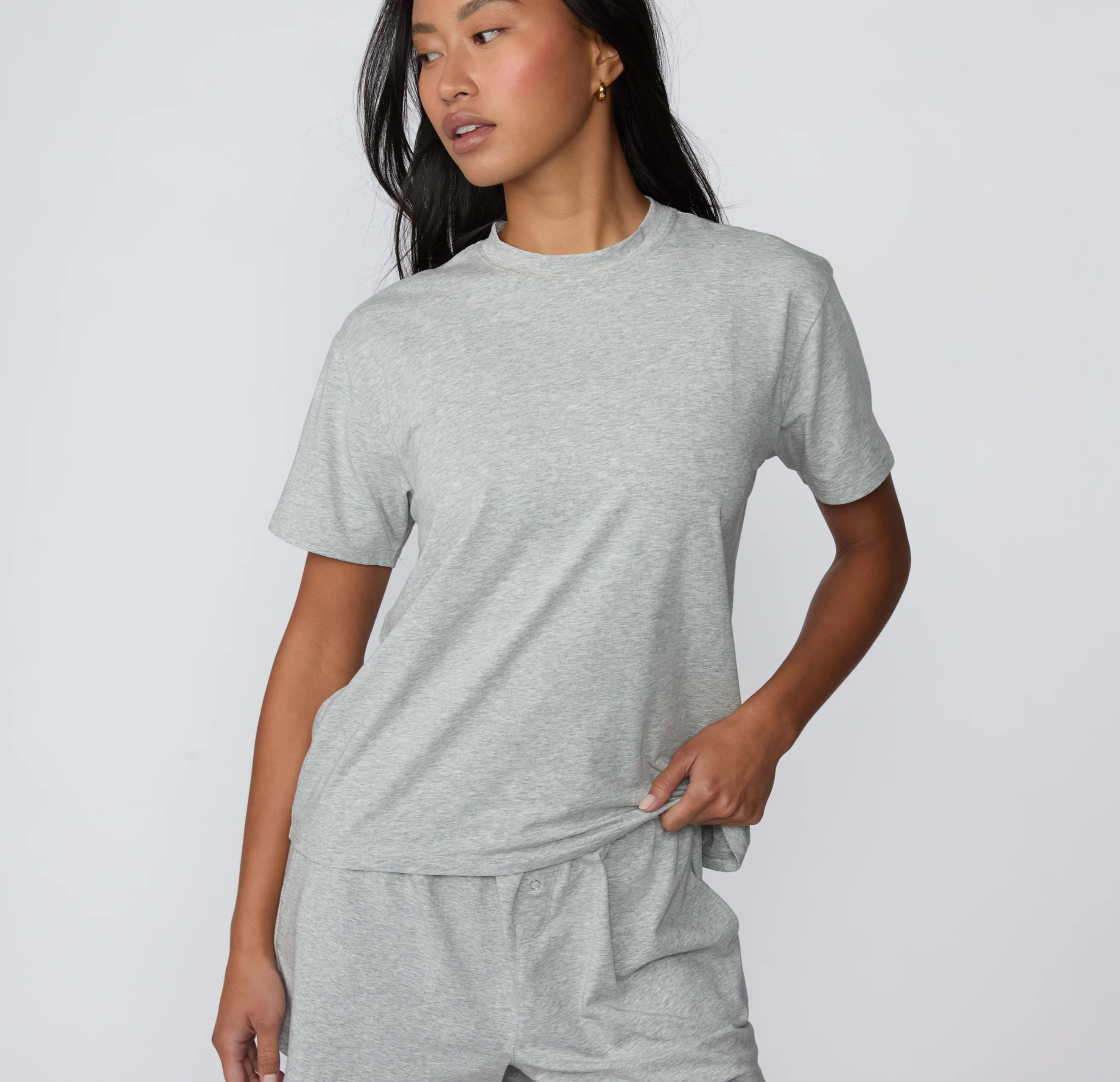Cloud Cotton Pajama Shirt - Heather Grey - Image 2