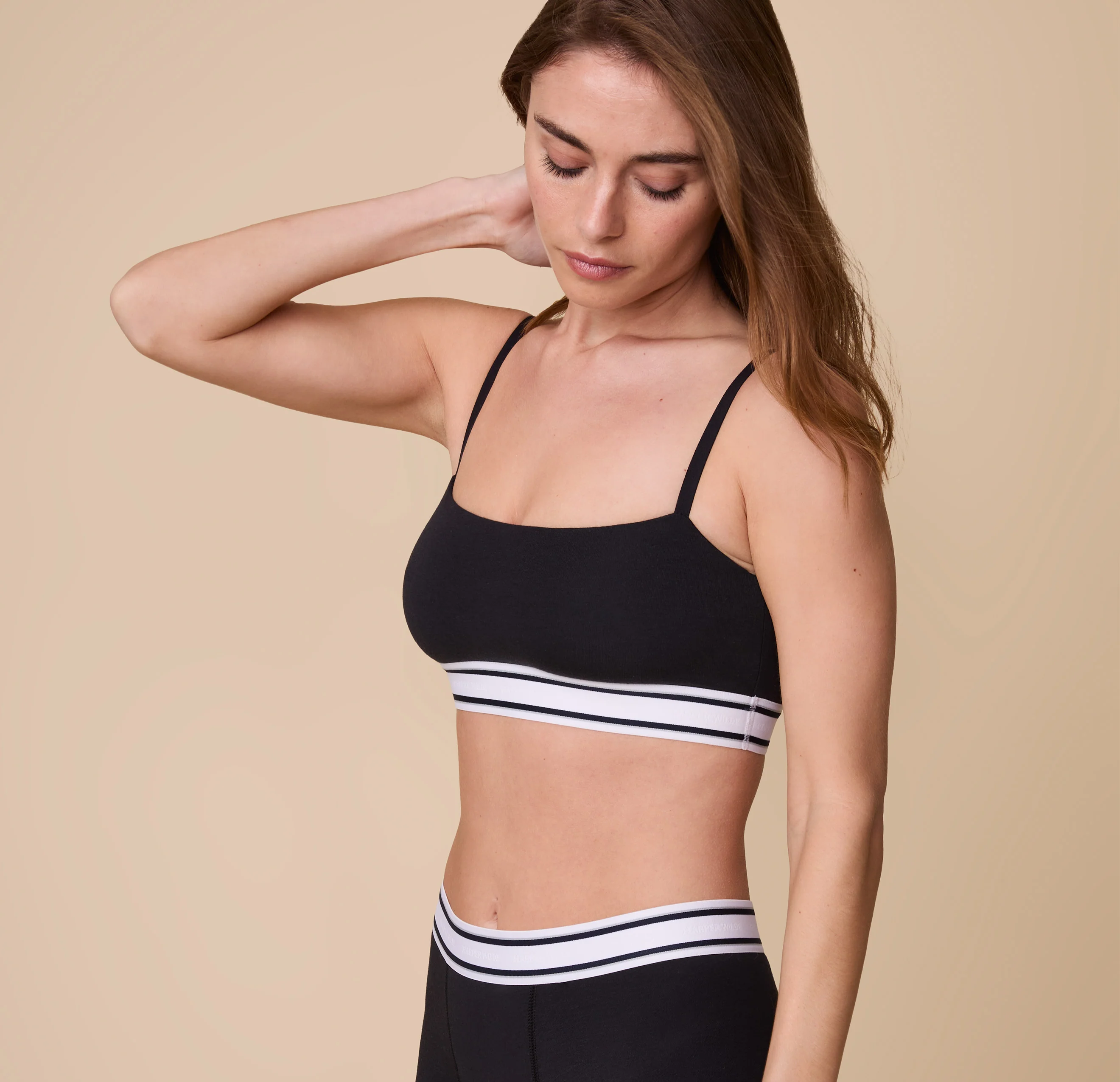 Cloud Cotton Retro Bandeau Bralette - Black - Image 5
