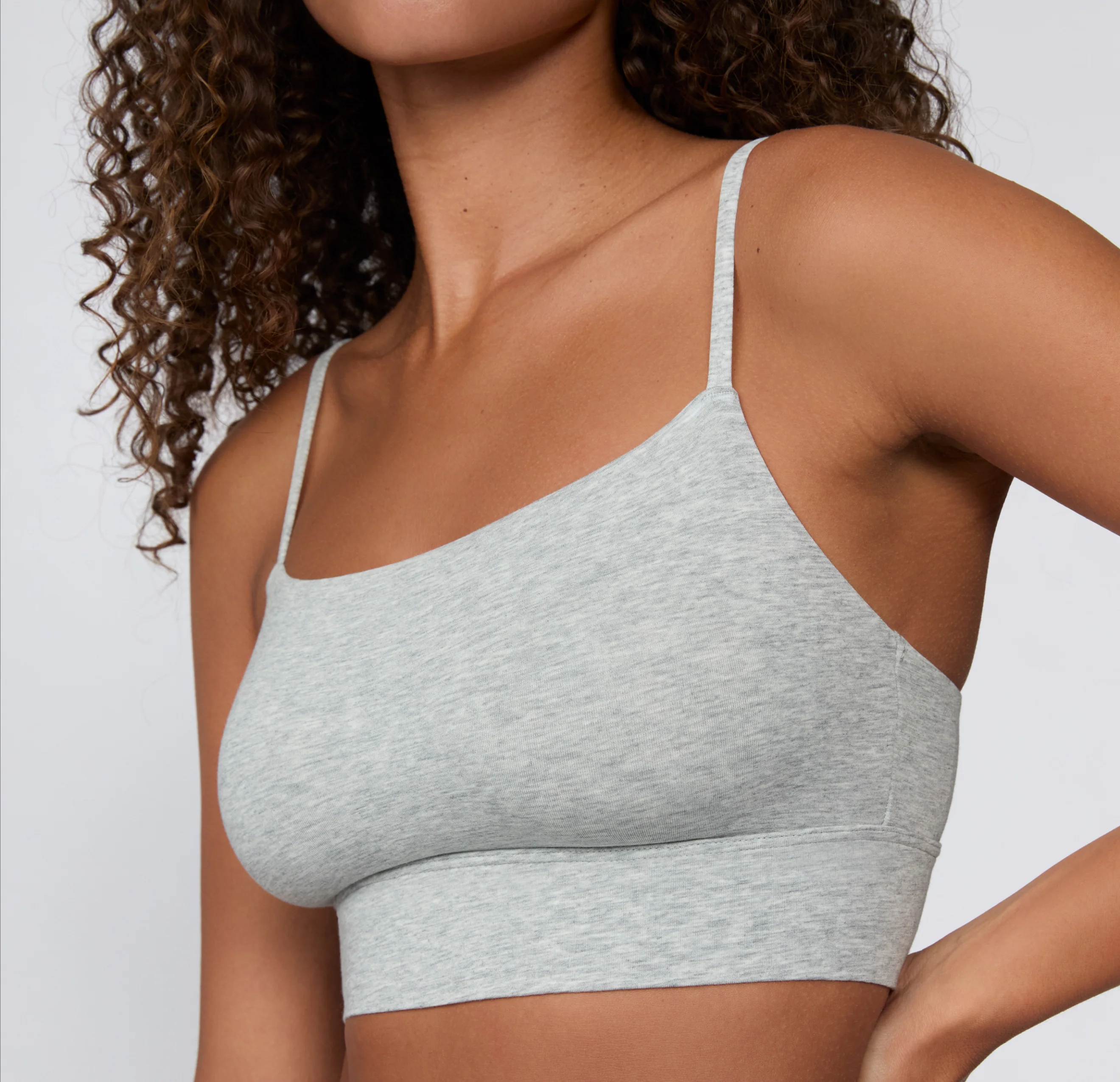 Cloud Cotton Thin Strap Bralette - Heather Grey - Image 3