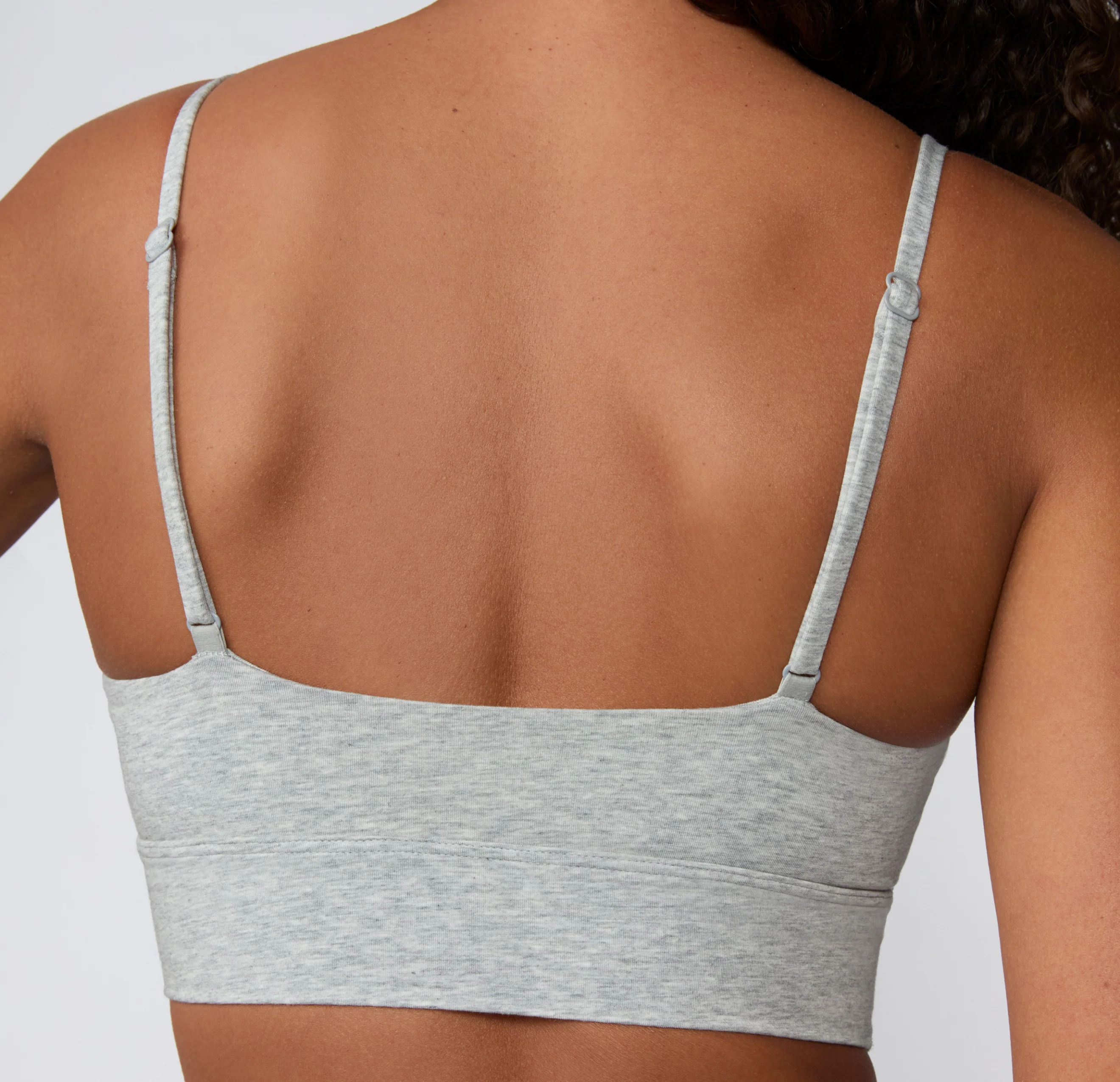 Cloud Cotton Thin Strap Bralette - Heather Grey - Image 4