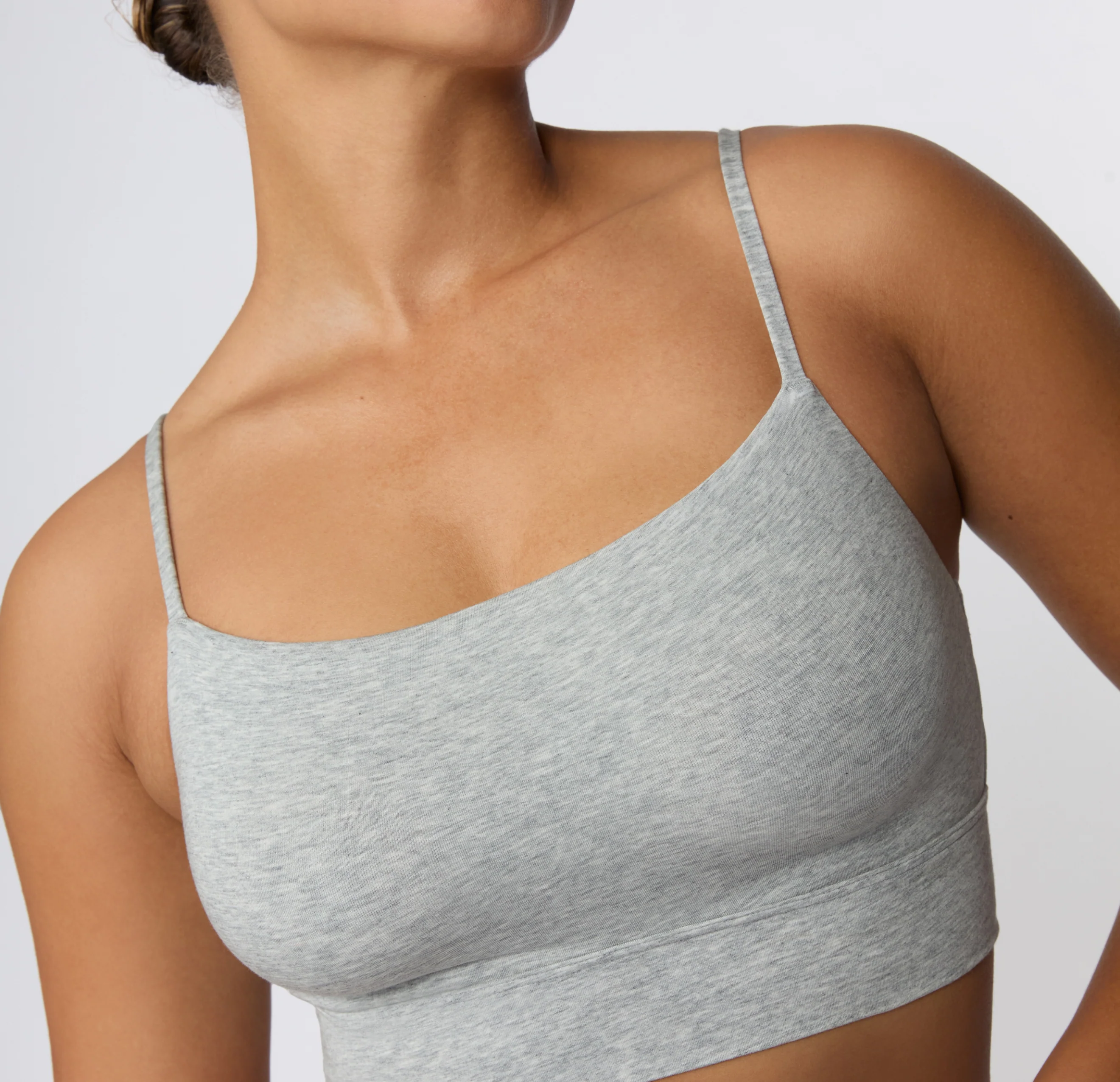 Cloud Cotton Thin Strap Bralette - Heather Grey - Image 7