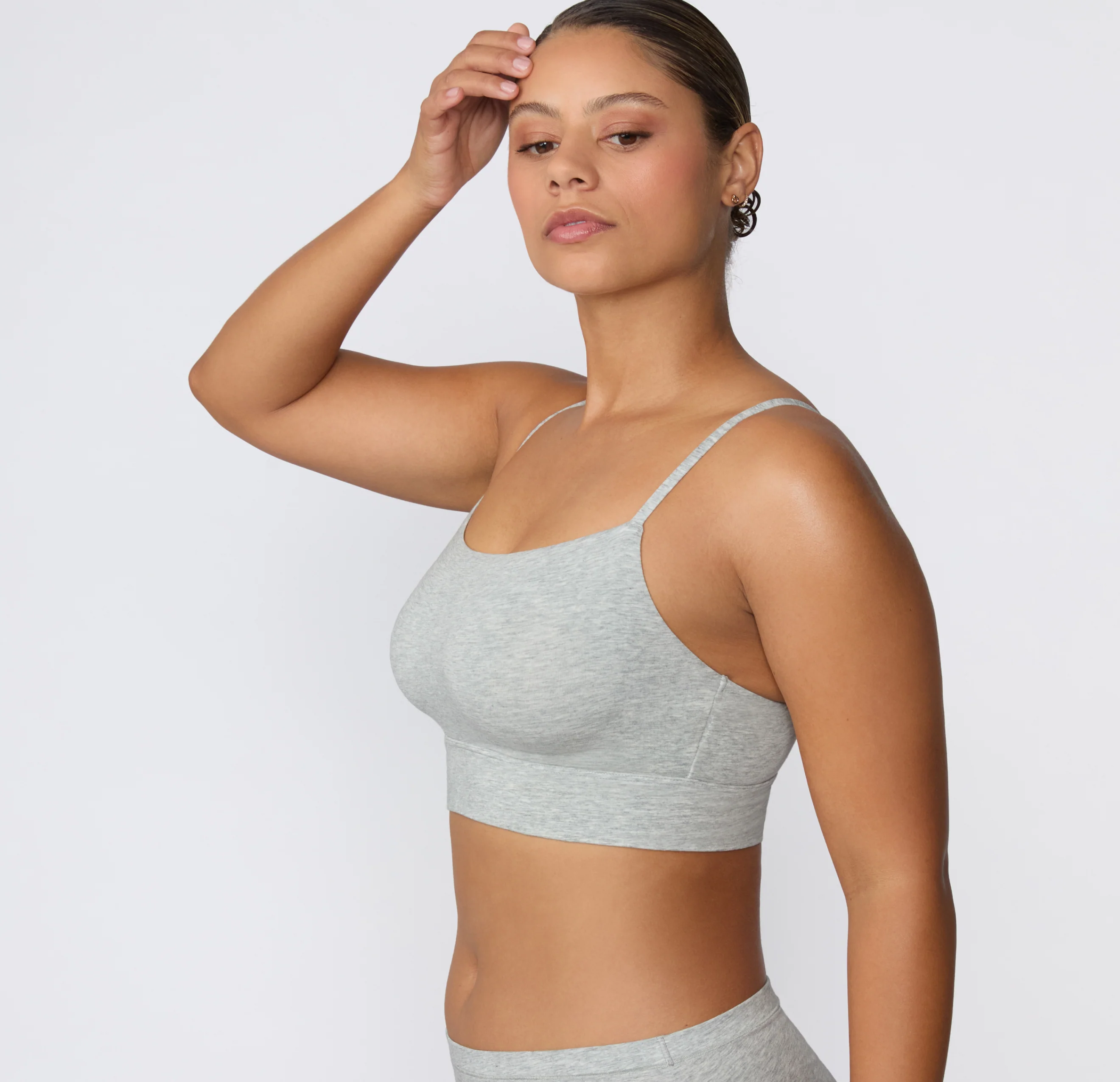 Cloud Cotton Thin Strap Bralette - Heather Grey - Image 8