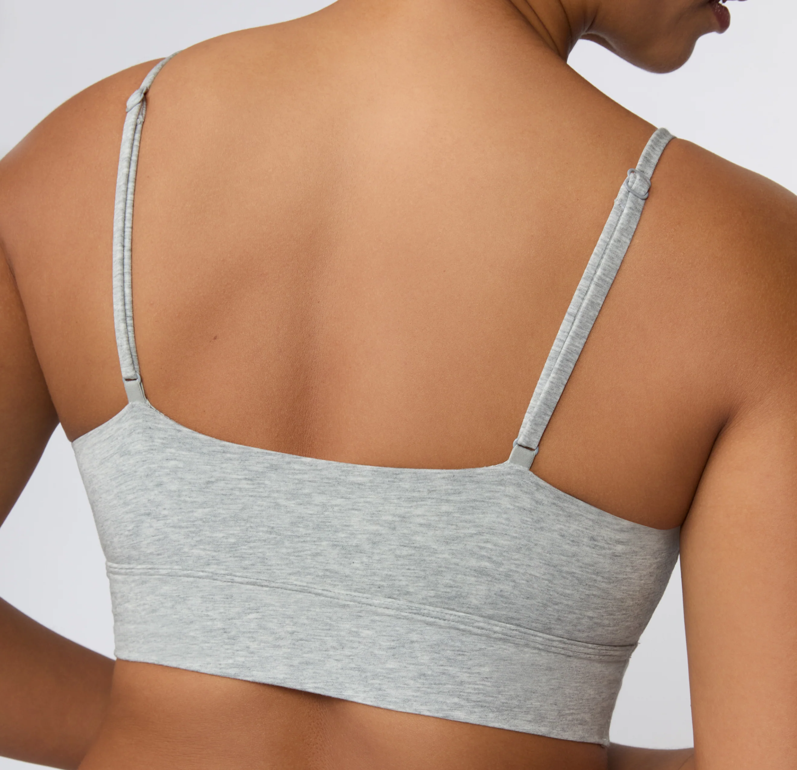 Cloud Cotton Thin Strap Bralette - Heather Grey - Image 9