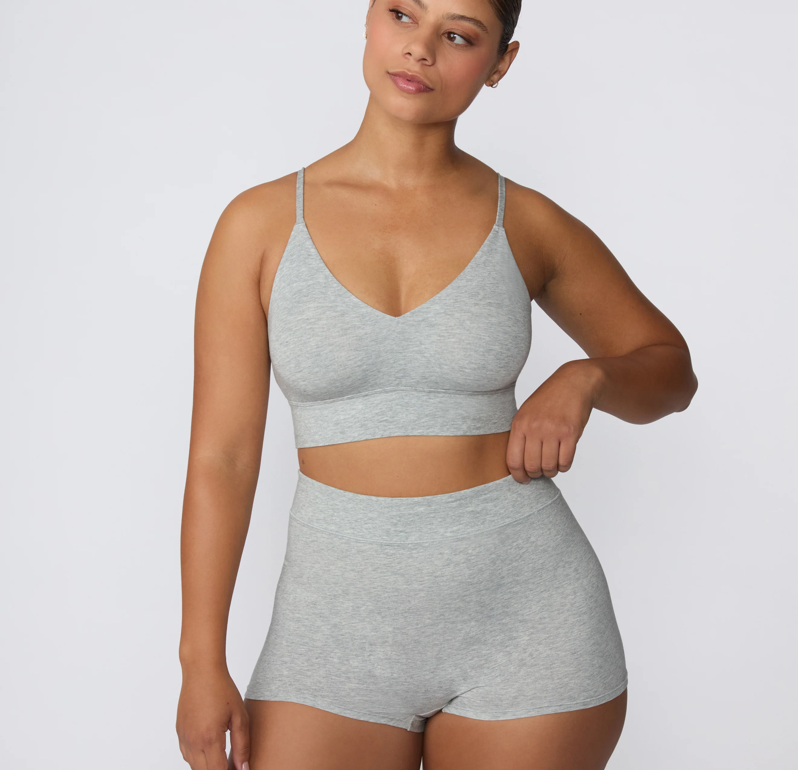 Cloud Cotton Triangle Bralette - Heather Grey - Image 10