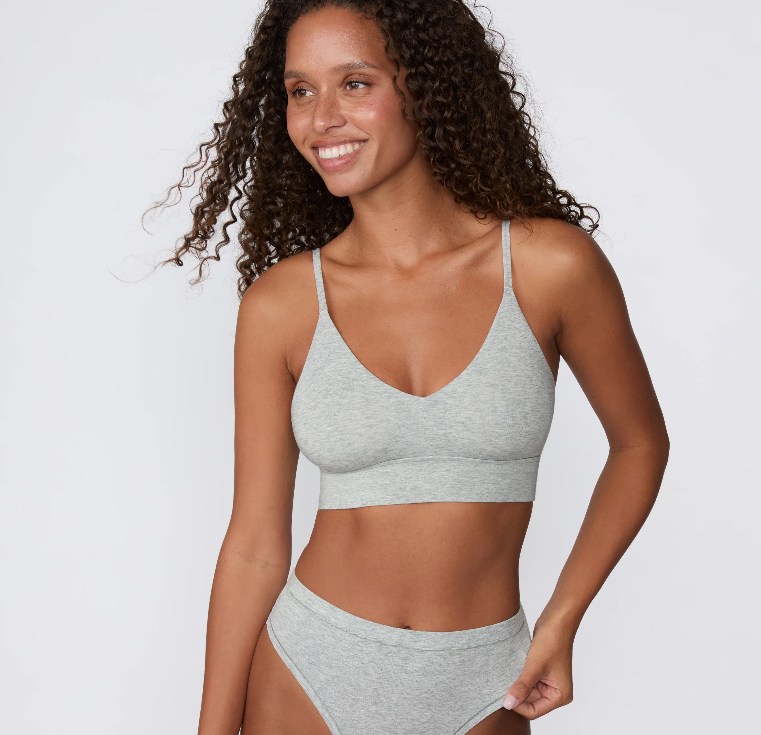Cloud Cotton Triangle Bralette - Heather Grey - Image 4