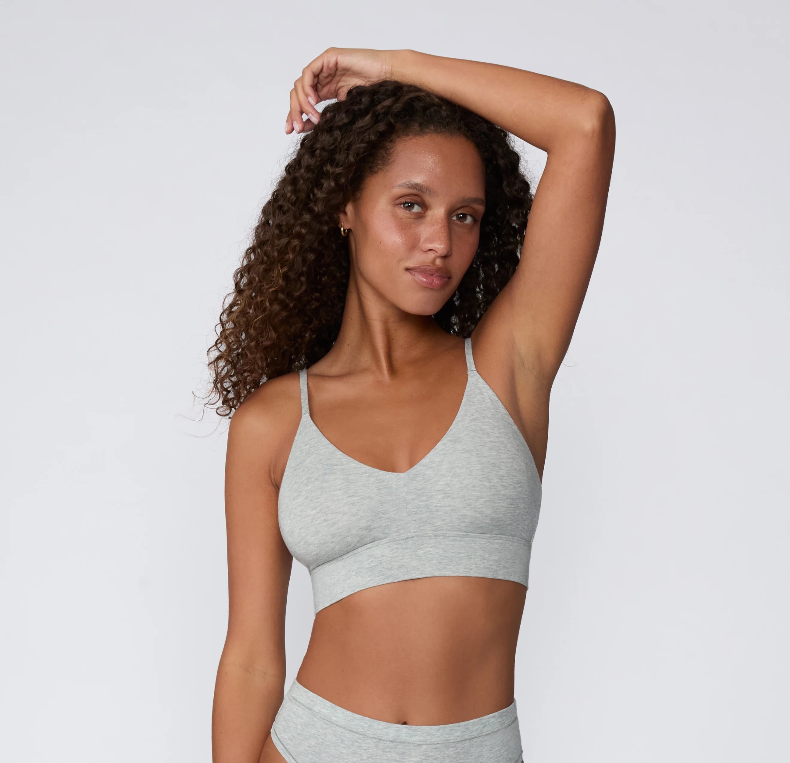 Cloud Cotton Triangle Bralette - Heather Grey - Image 6