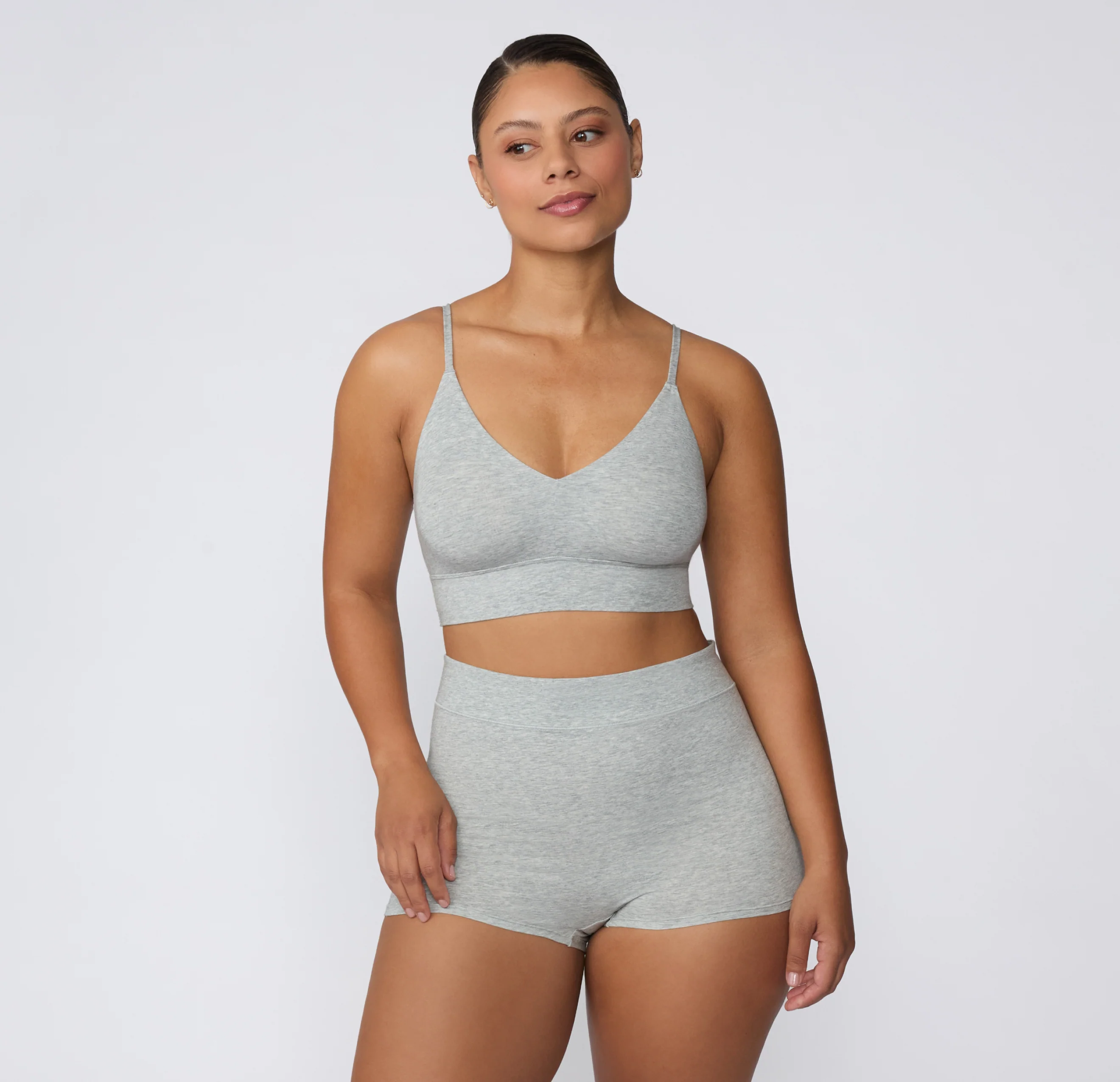 Cloud Cotton Triangle Bralette - Heather Grey - Image 8