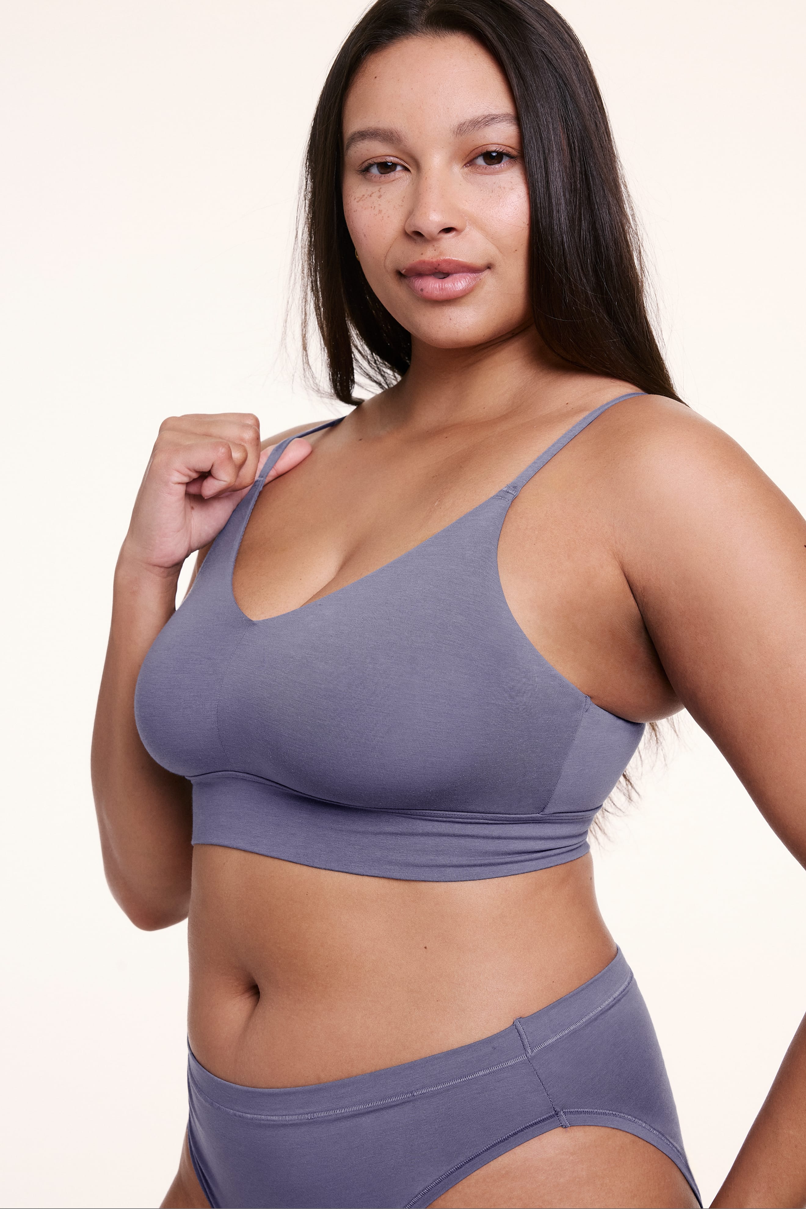Cloud Cotton Triangle Bralette - Slate - Image 3