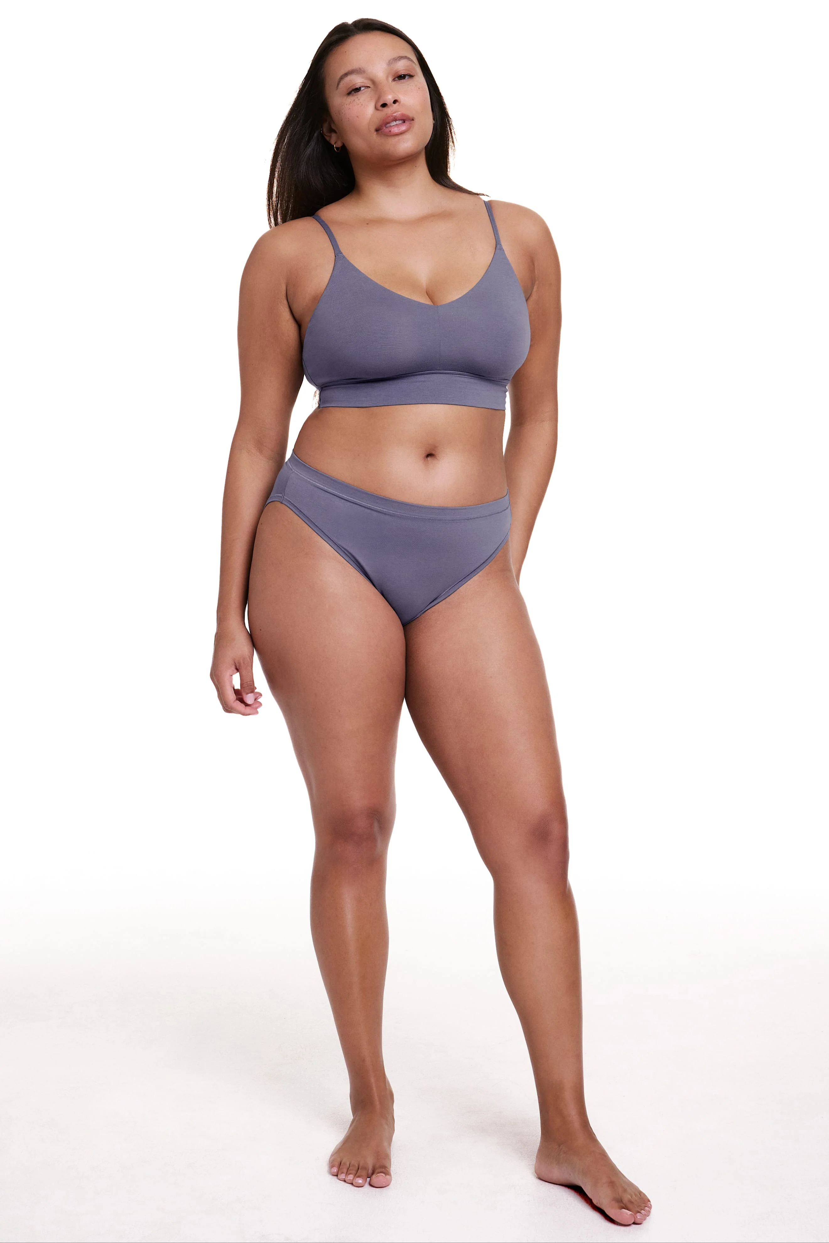 Cloud Cotton Triangle Bralette - Slate - Image 5