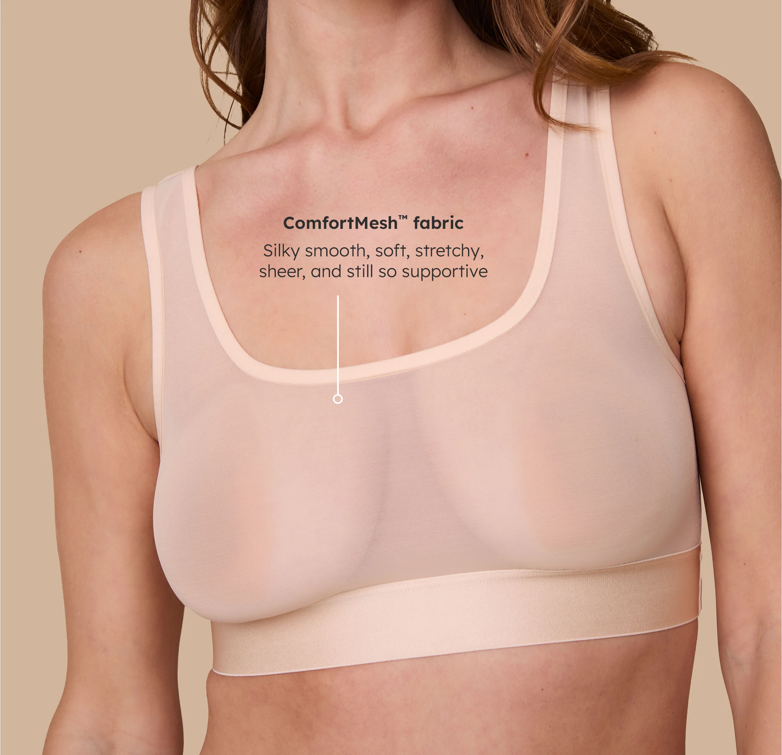 ComfortMesh™ Scoop Bralette - Pearl - Image 5
