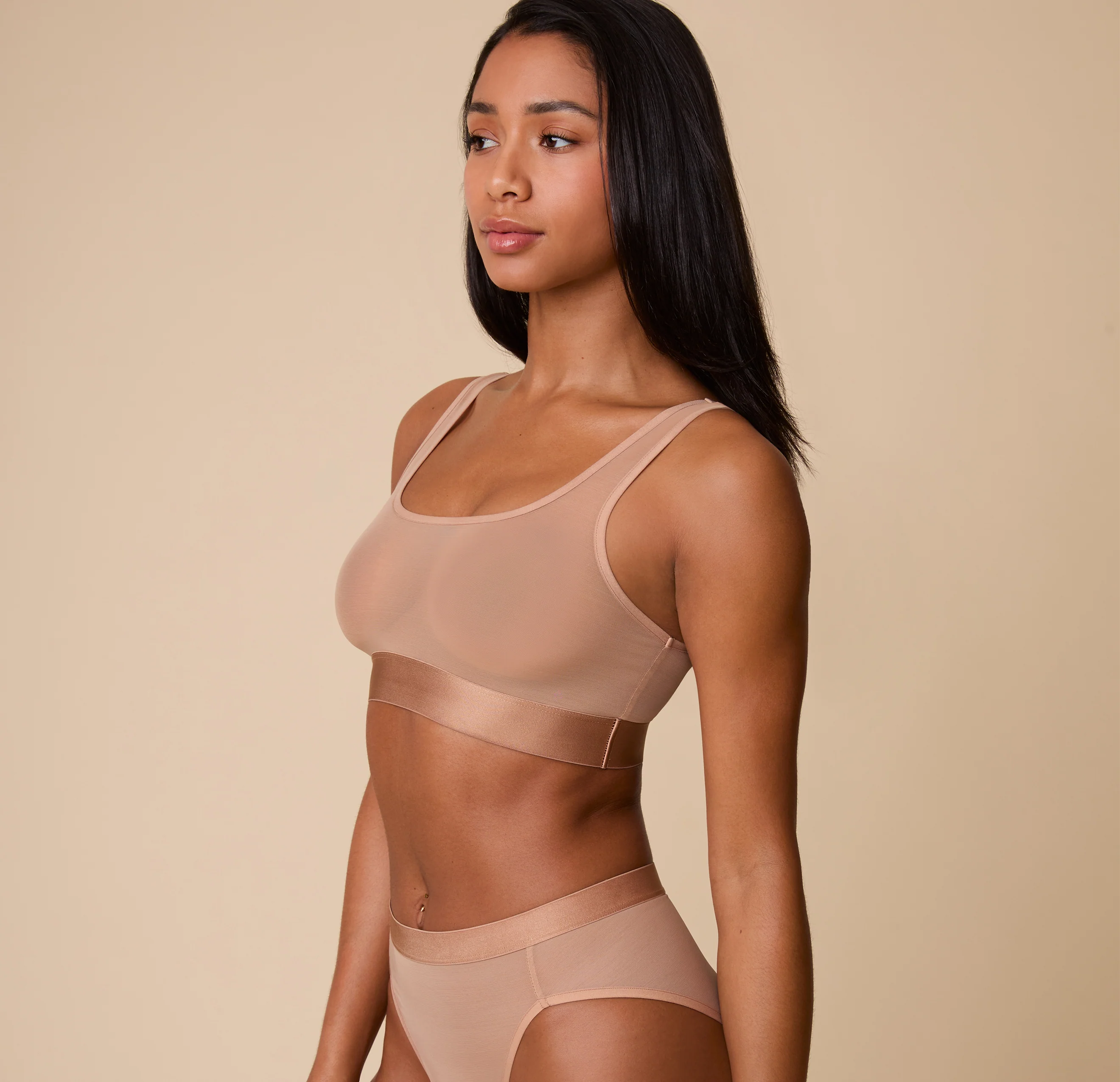 ComfortMesh™ Scoop Bralette - Taupe - Image 3