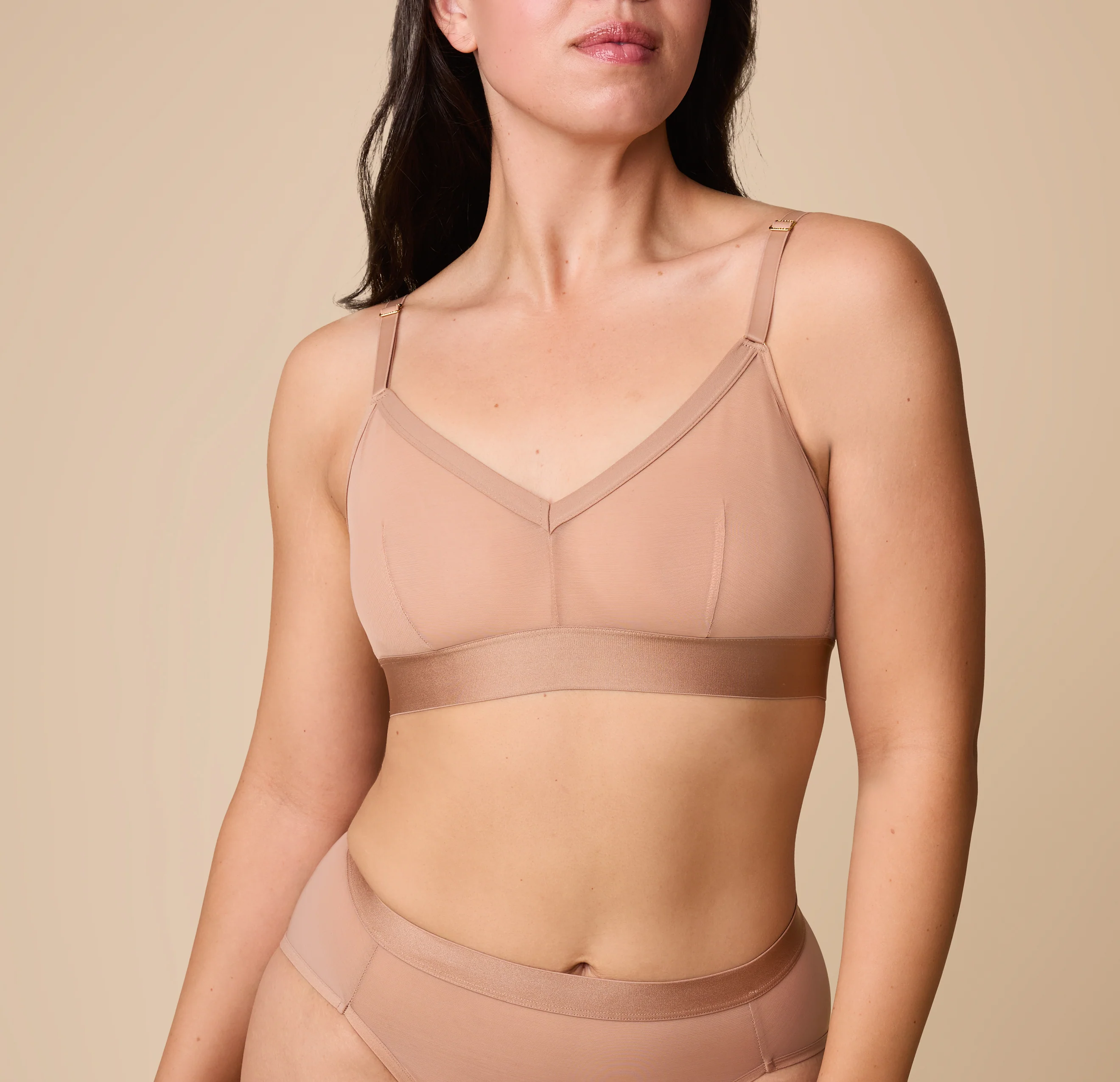 ComfortMesh™ Triangle Bralette - Taupe