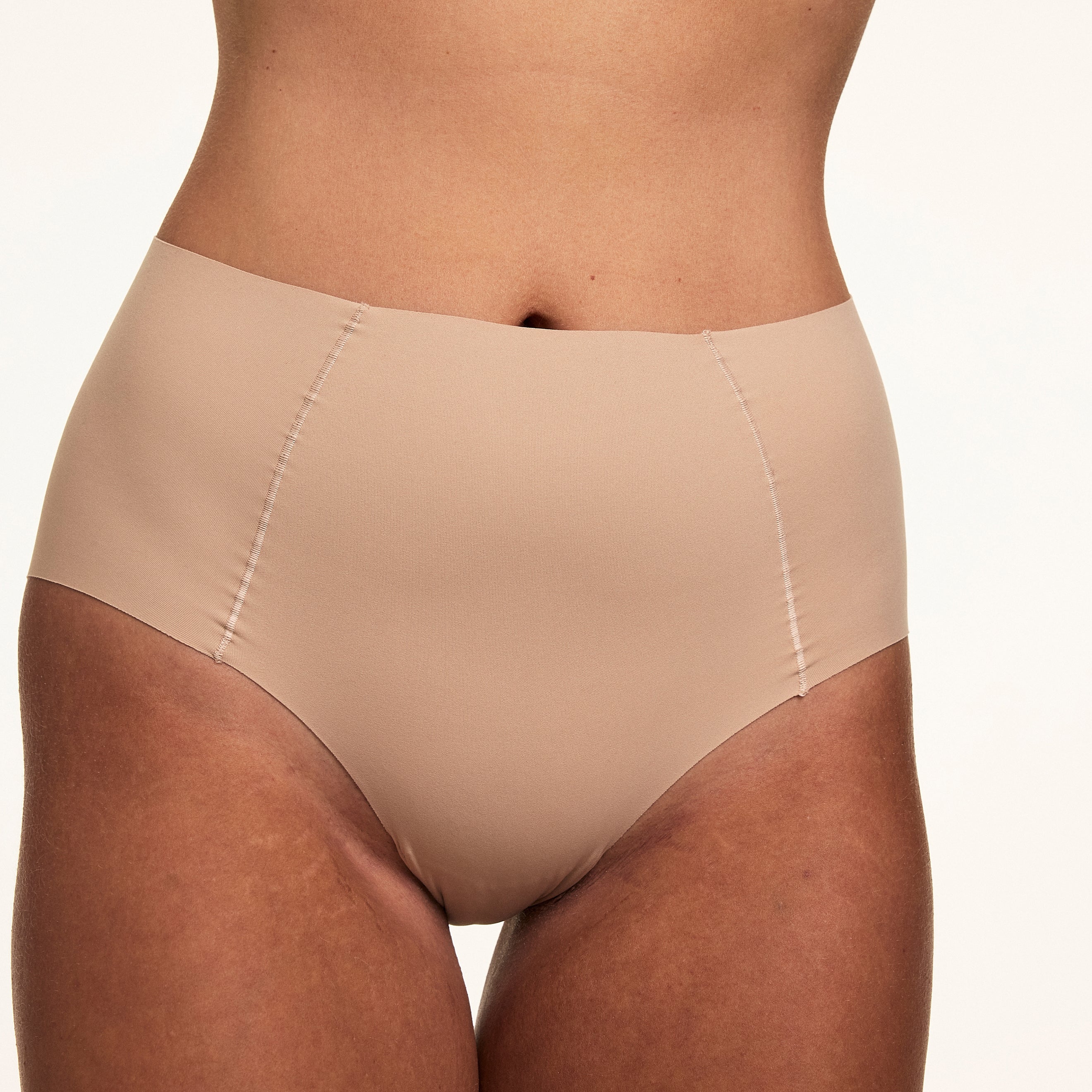 Invisible No Show Highwaist Brief - Beige - Image 5