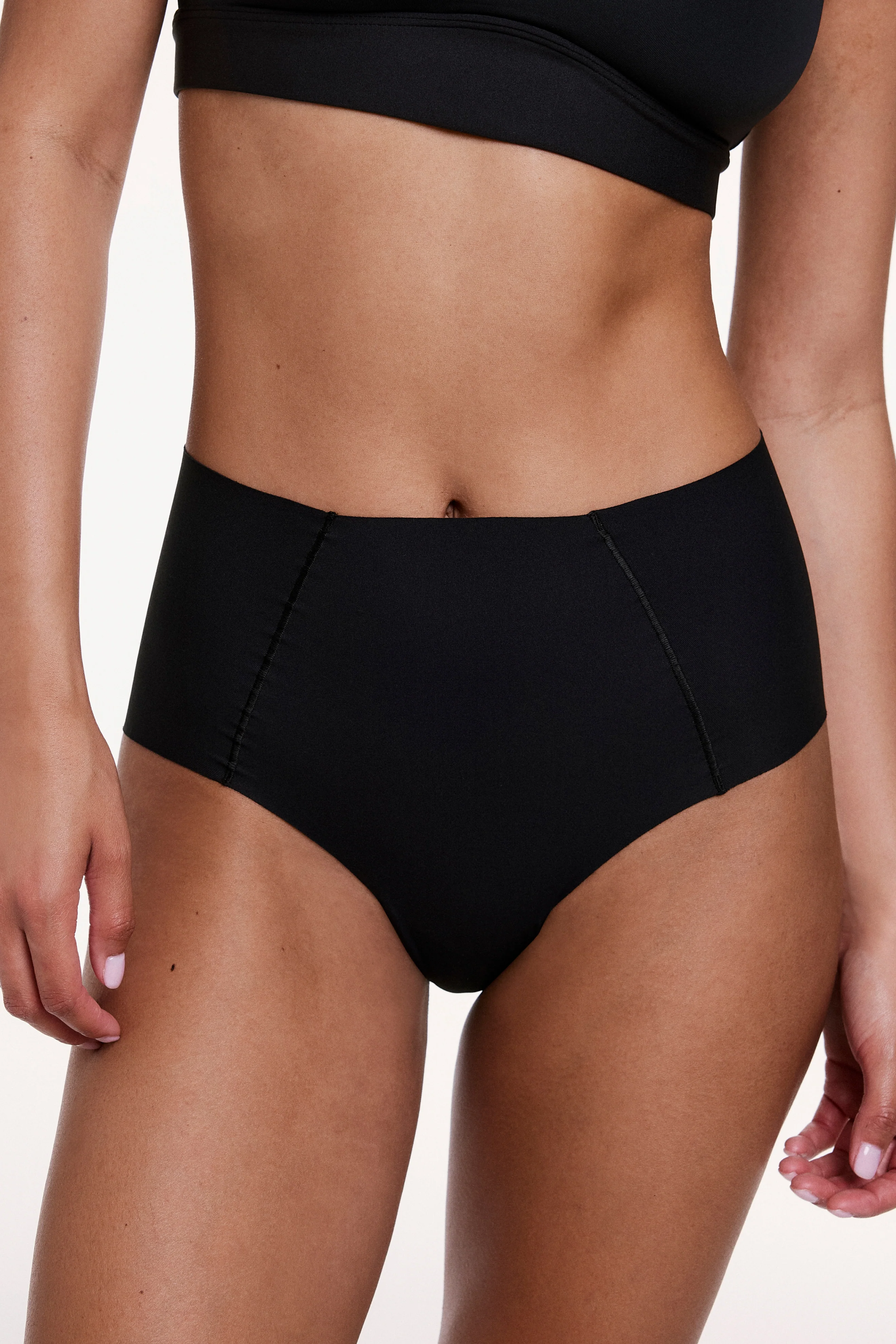 Invisible No Show Highwaist Brief - Black - Image 2