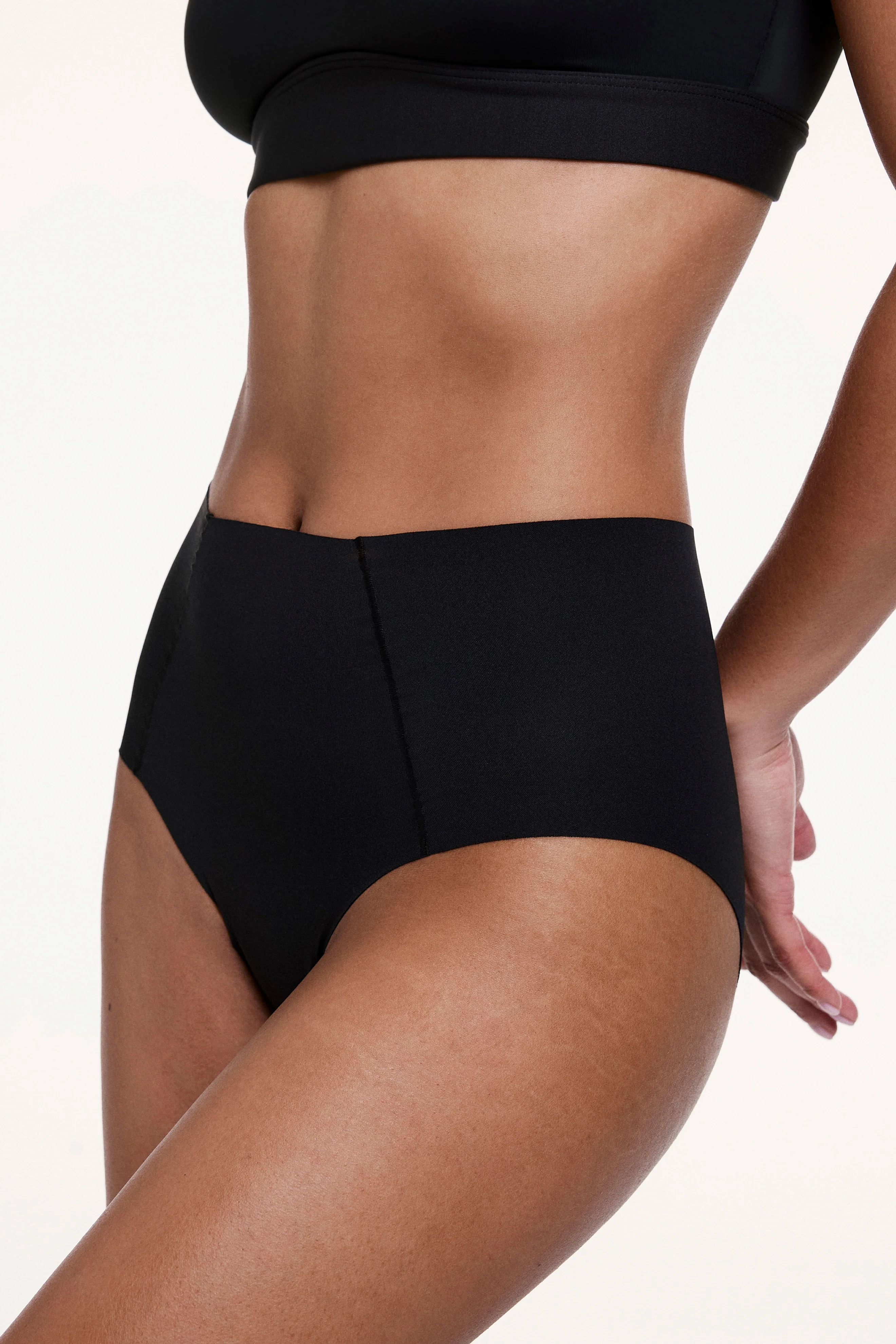 Invisible No Show Highwaist Brief - Black - Image 3