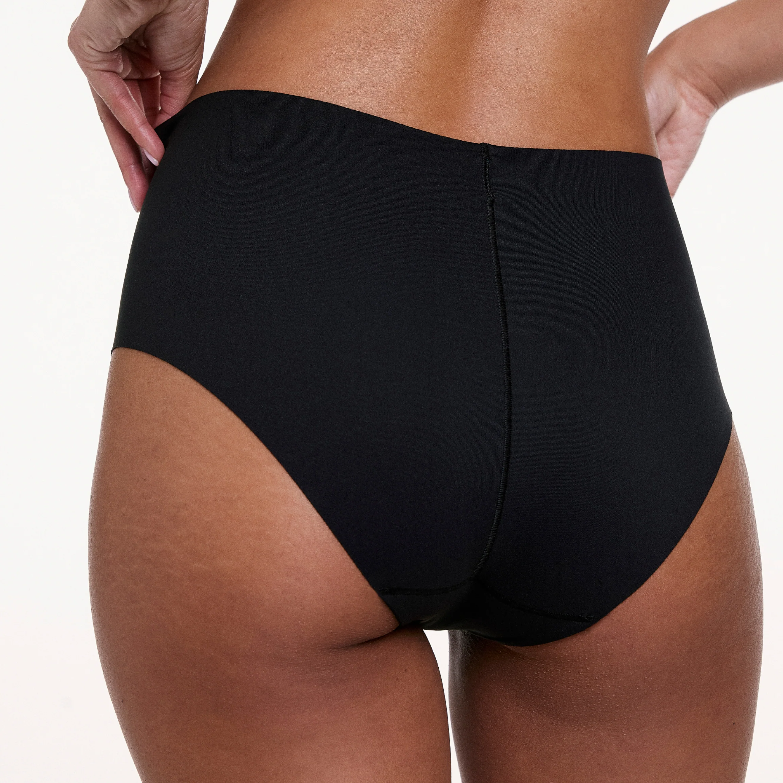 Invisible No Show Highwaist Brief - Black - Image 5