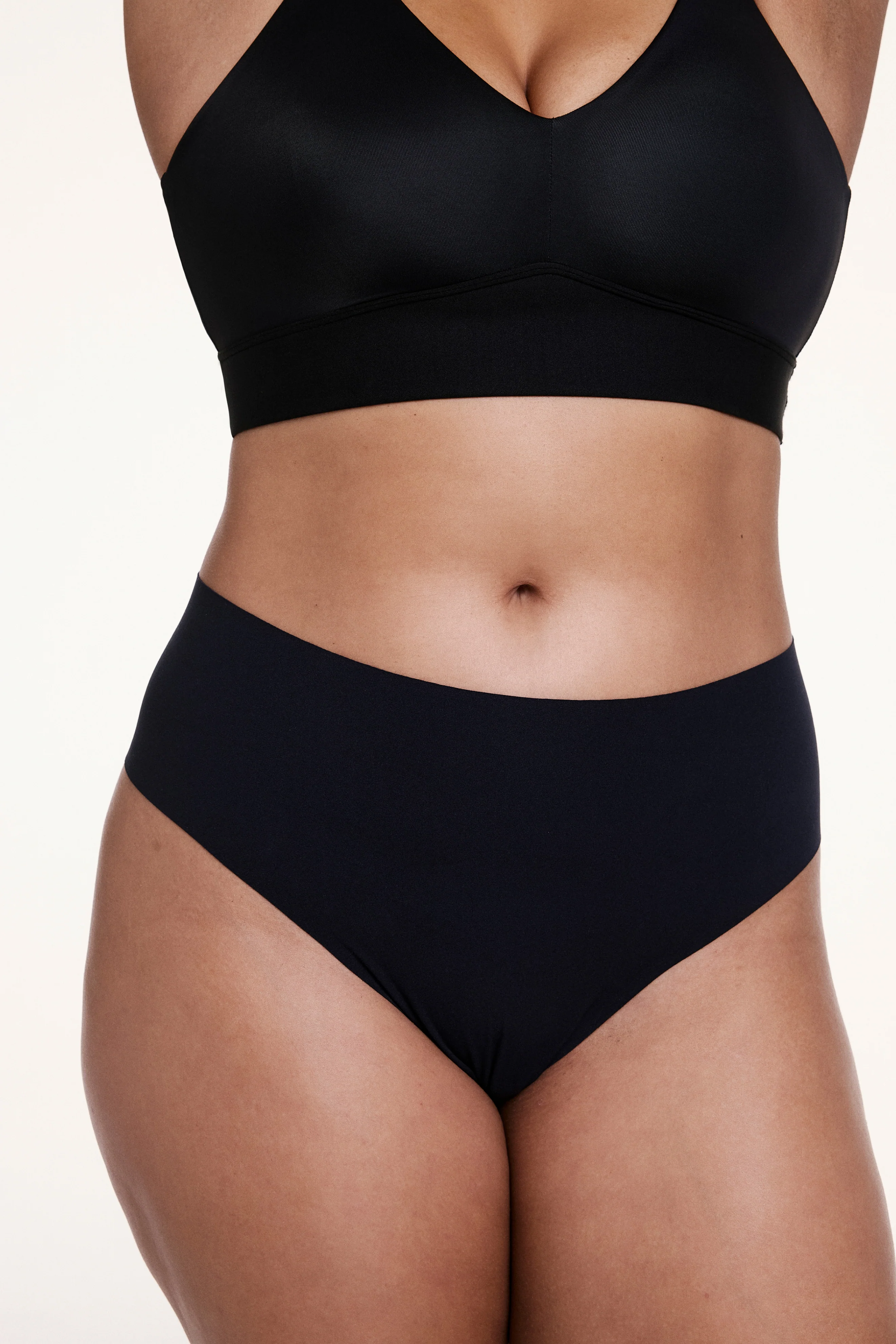 Invisible No Show Highwaist Thong - Black - Image 4