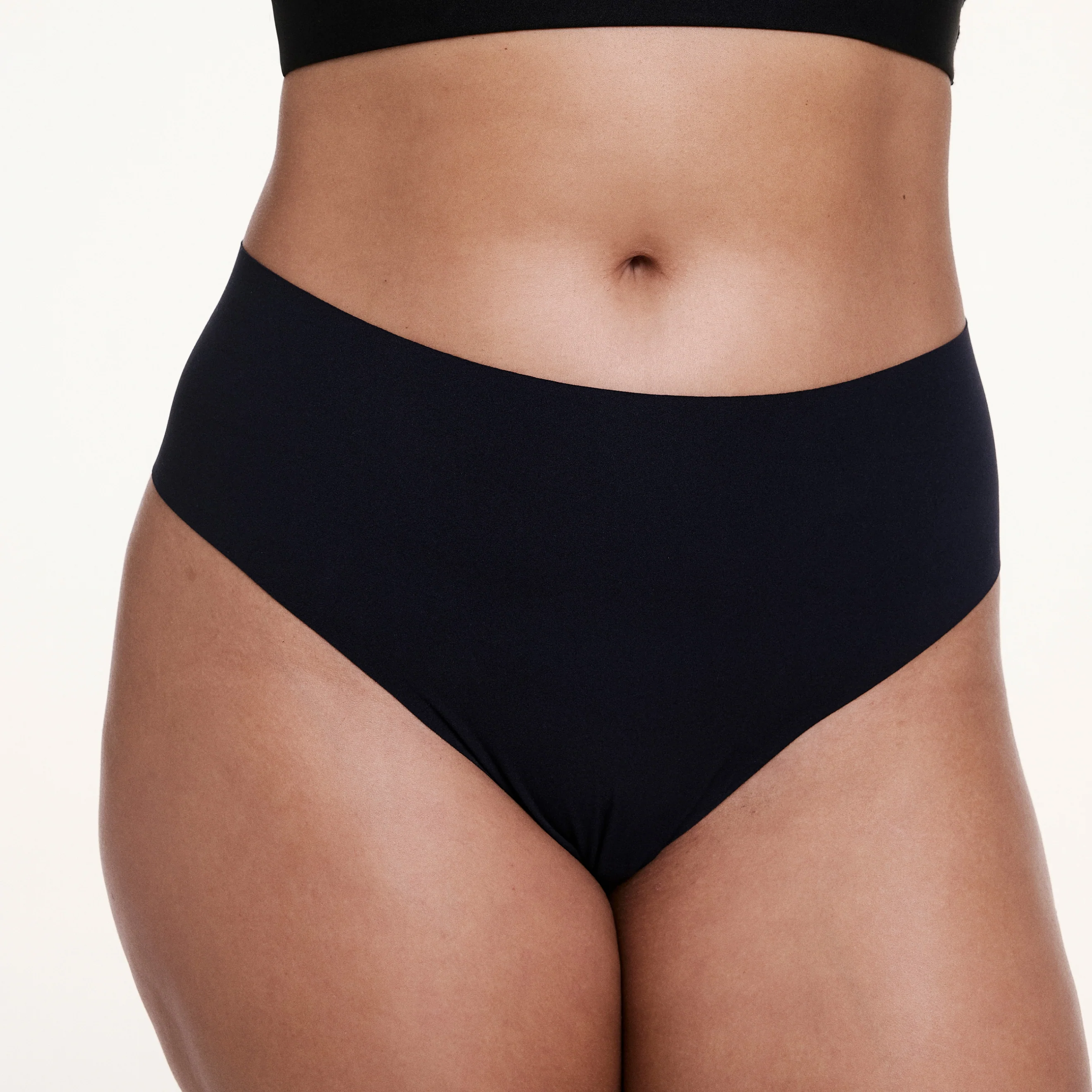 Invisible No Show Highwaist Thong - Black - Image 5