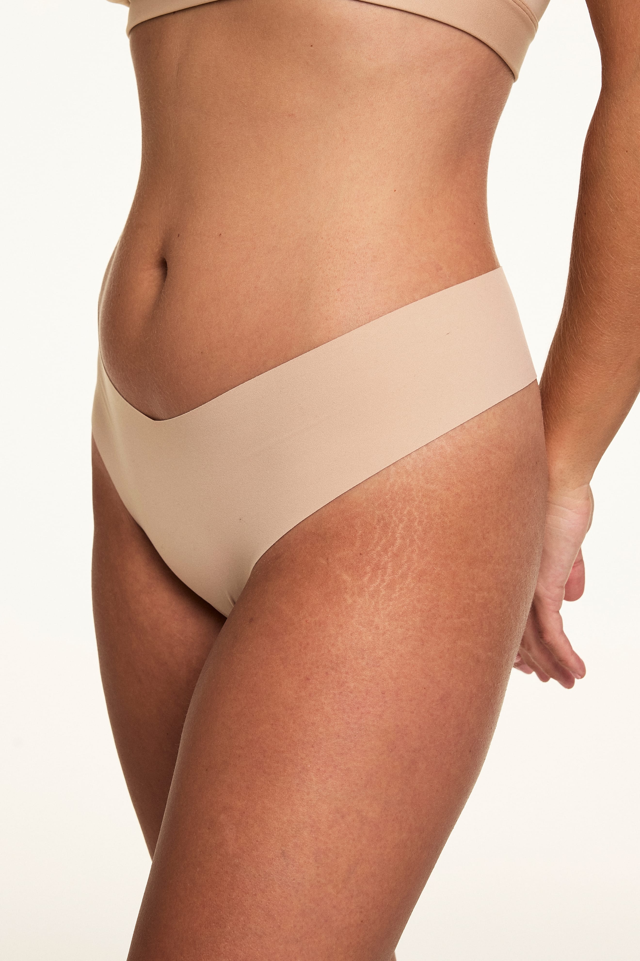 Invisible No Show Low Rise Thong - Beige - Image 3