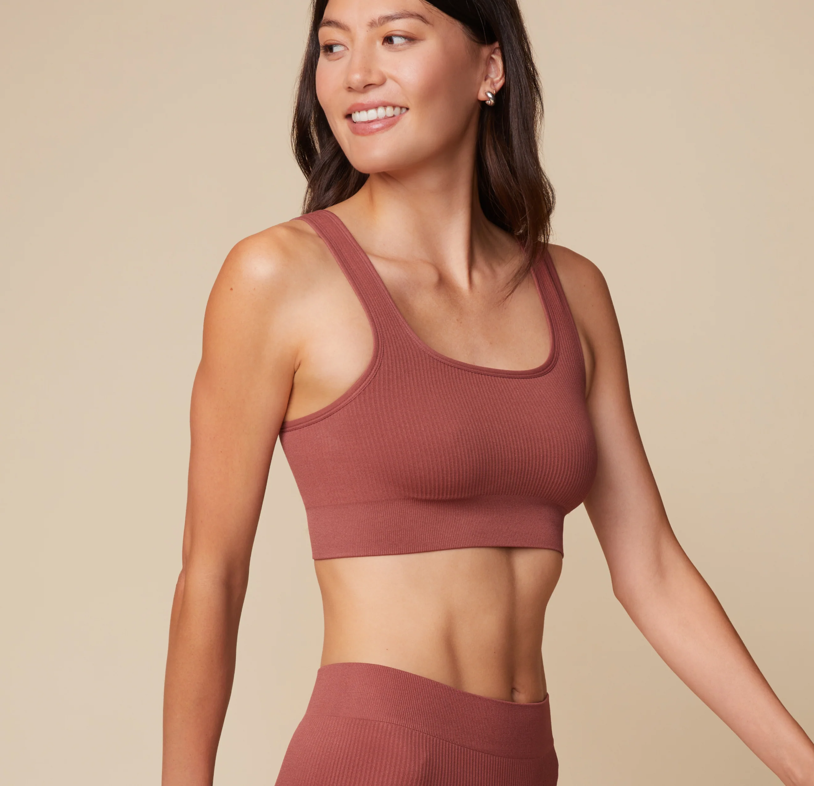 Lounge Rib Scoop Bralette - Clay - Image 3
