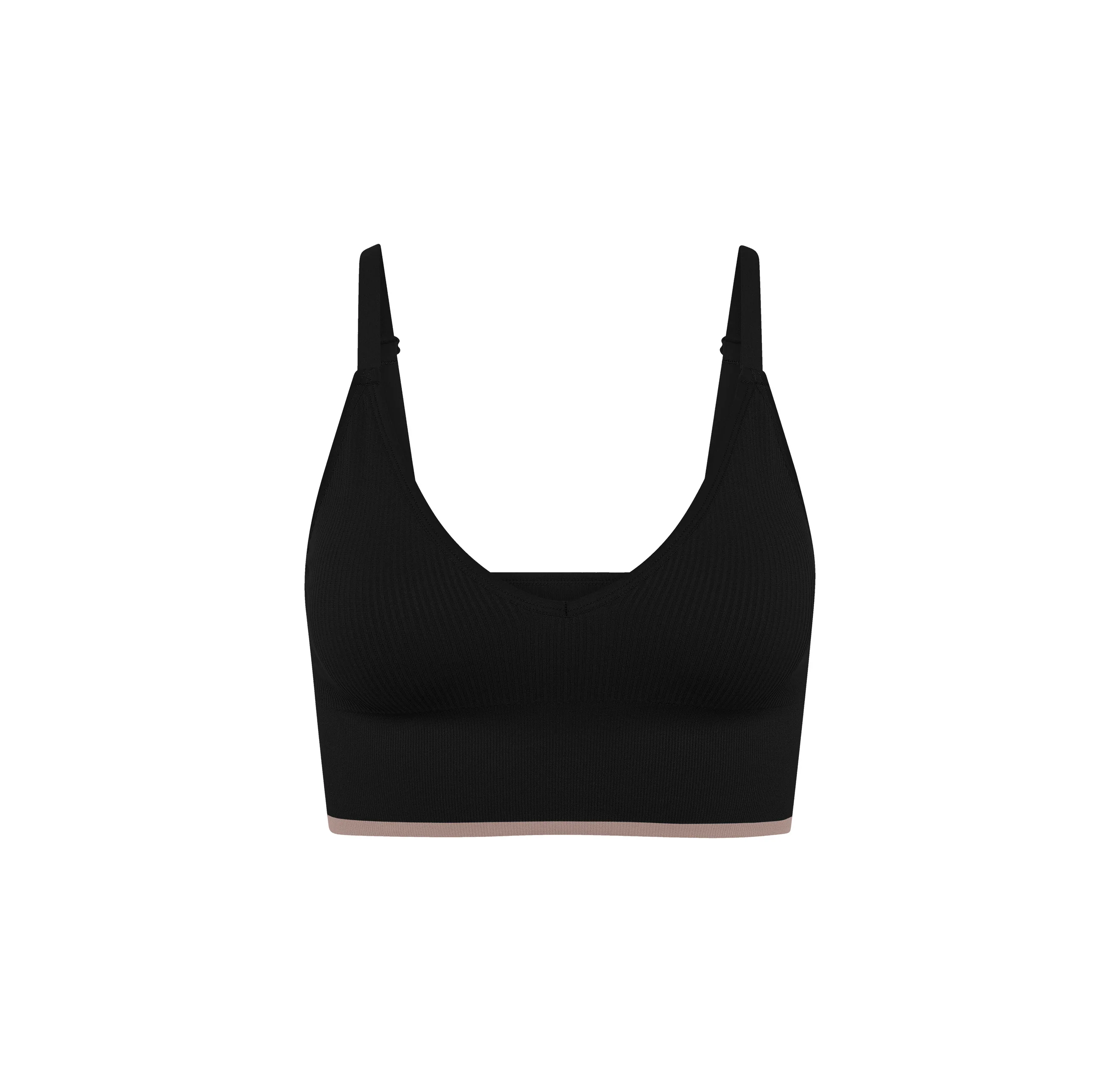 Lounge Rib Triangle Bralette - Black