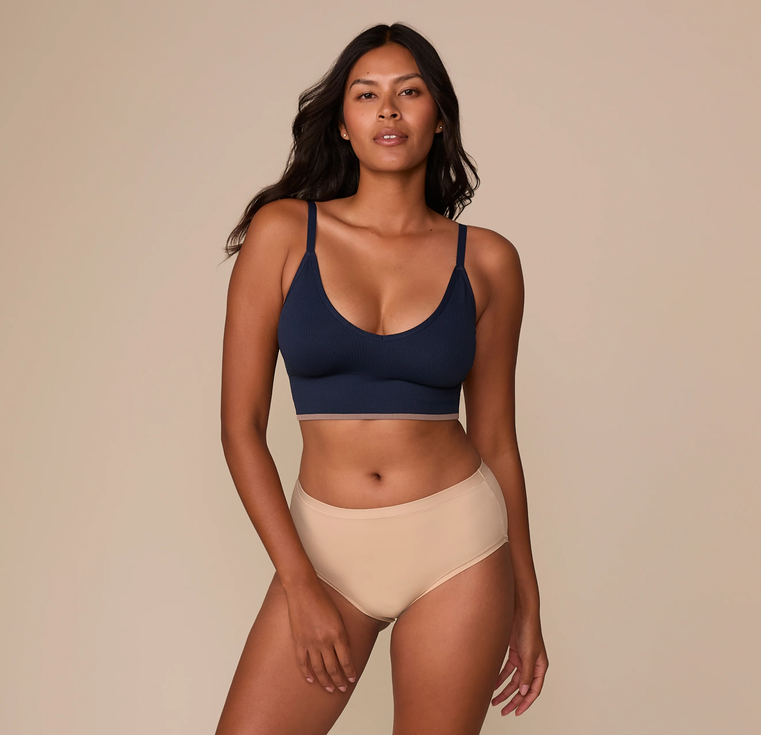 Lounge Rib Triangle Bralette - True Blue - Image 5