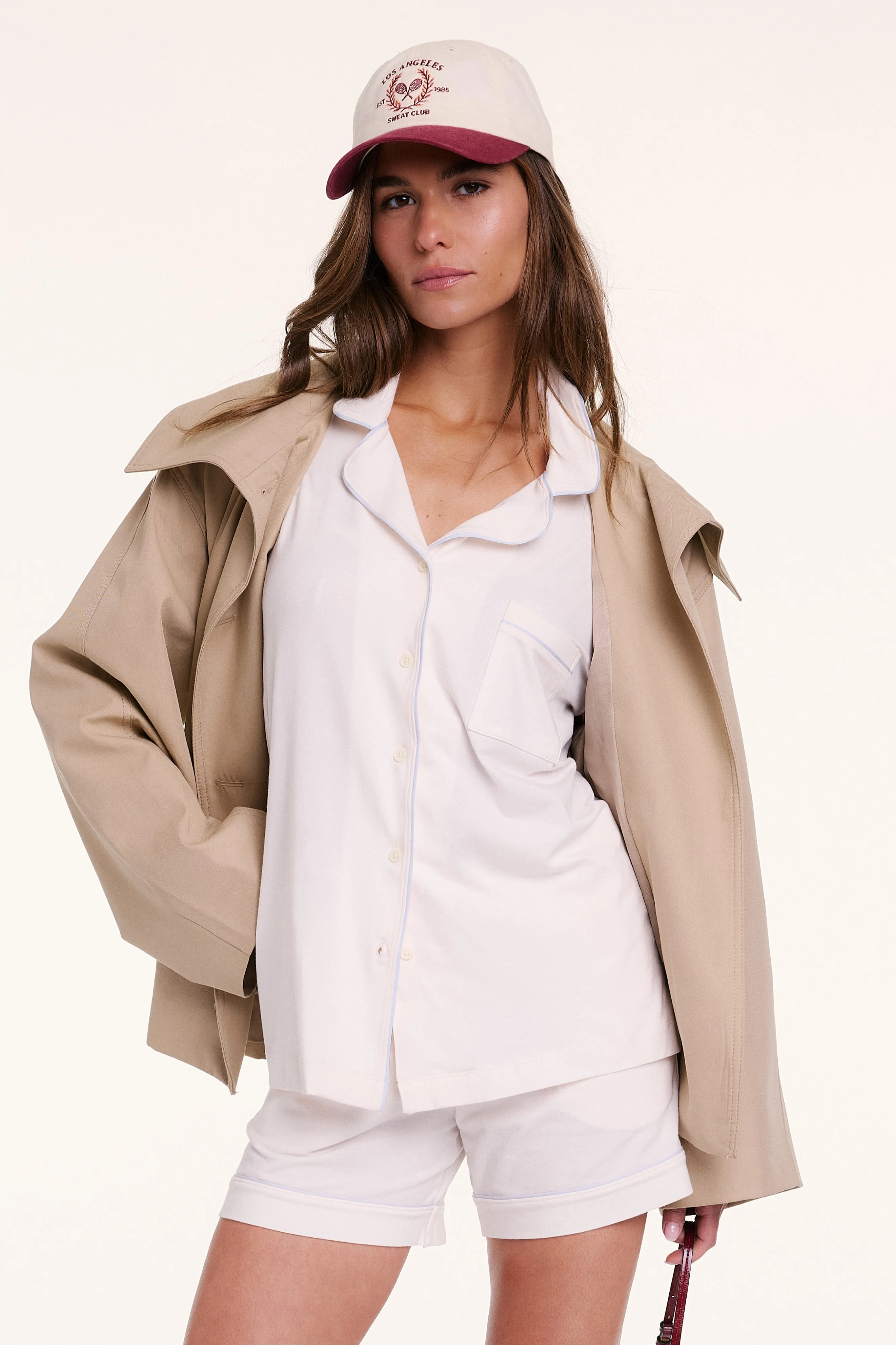 Perfect Pima Long Sleeve Pajama Shirt - Ivory - Image 4