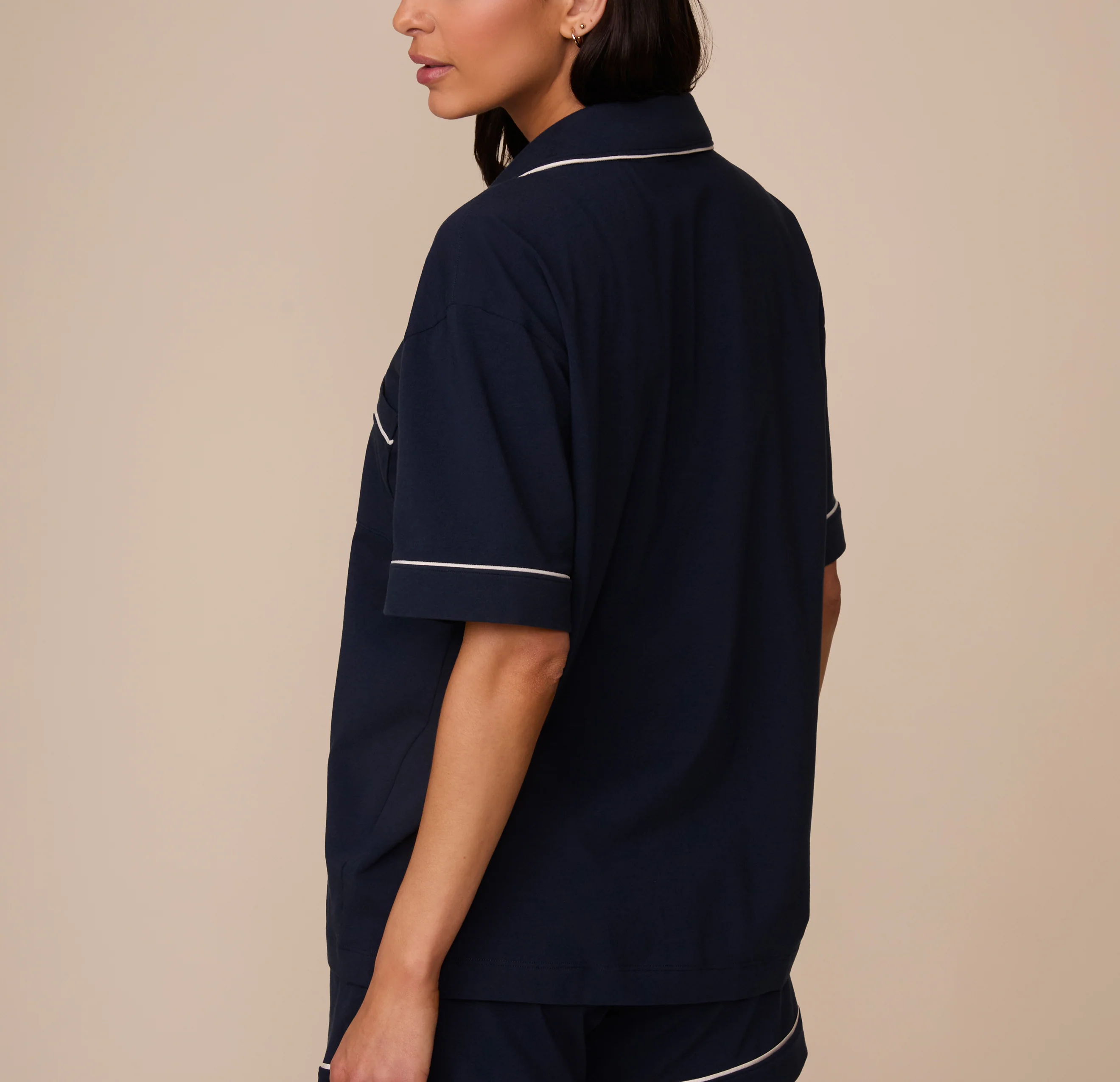 Perfect Pima Pajama Shirt - Navy - Image 4
