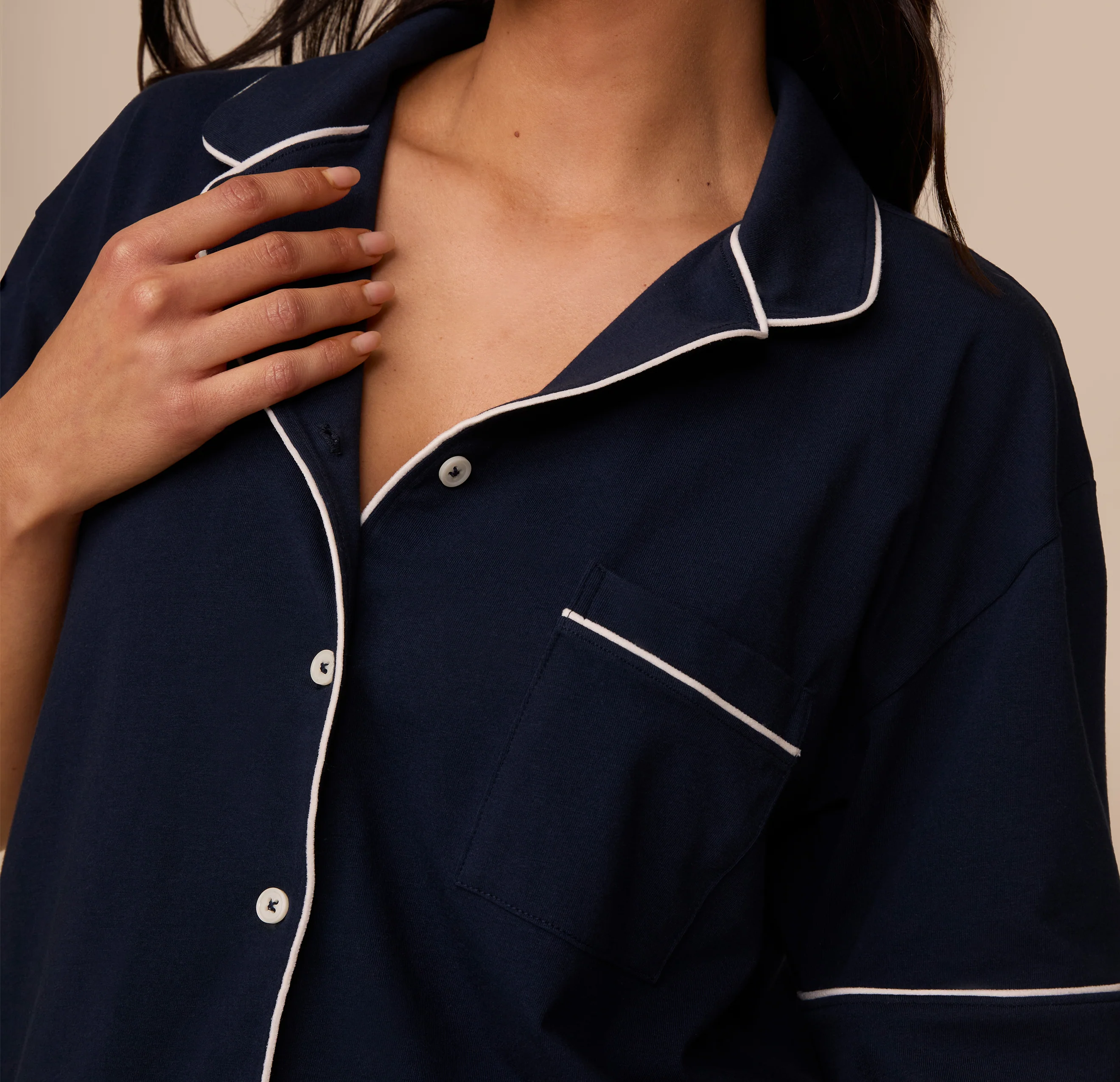 Perfect Pima Pajama Shirt - Navy - Image 6