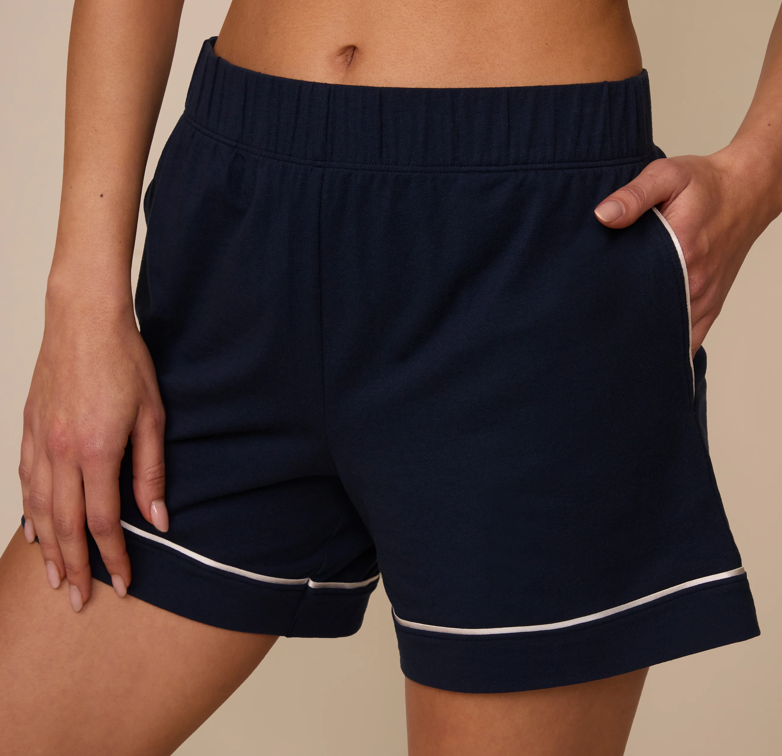 Perfect Pima Pajama Shorts - Navy - Image 5