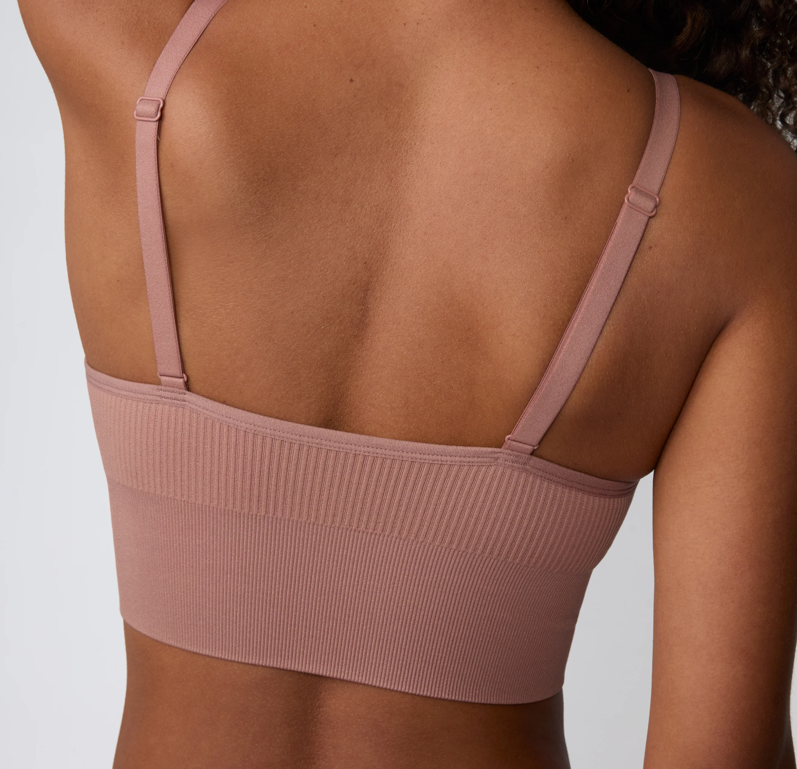 Ribbed Seamless Triangle Bralette - Plum - Image 6