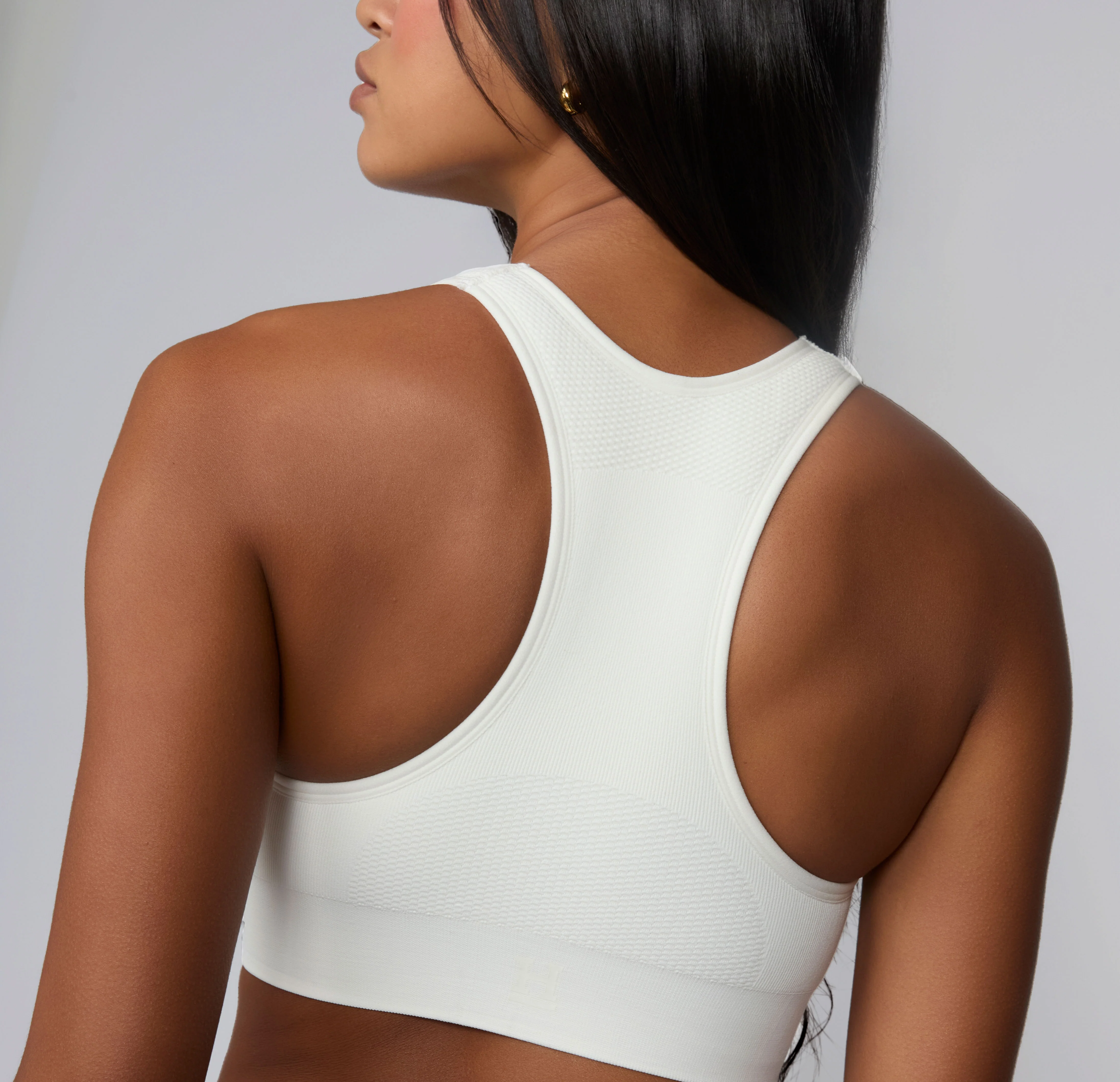 Seamless Racerback Sports Bra - White - Image 4