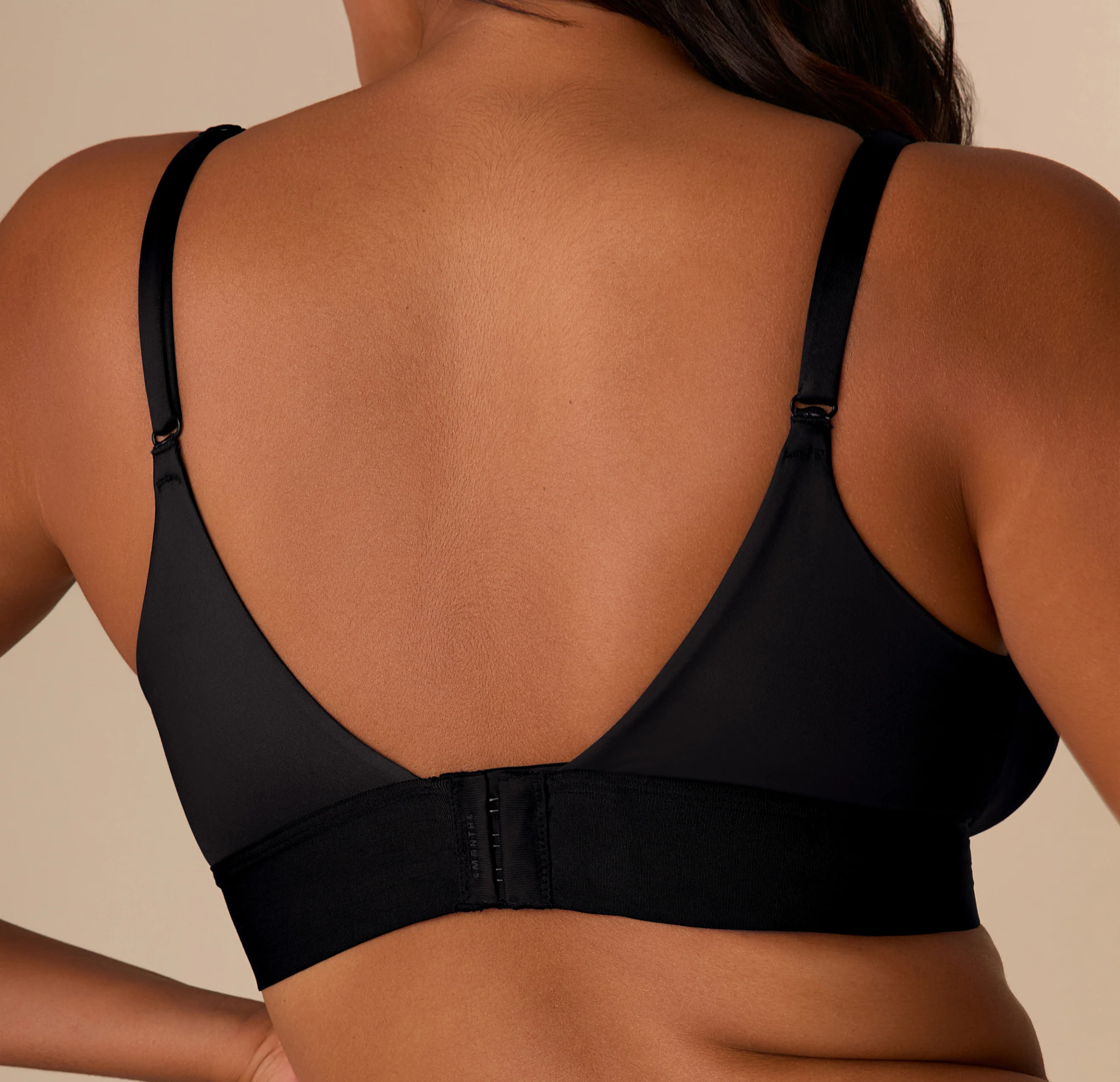 Stretch Satin Triangle Bralette - Black - Image 8