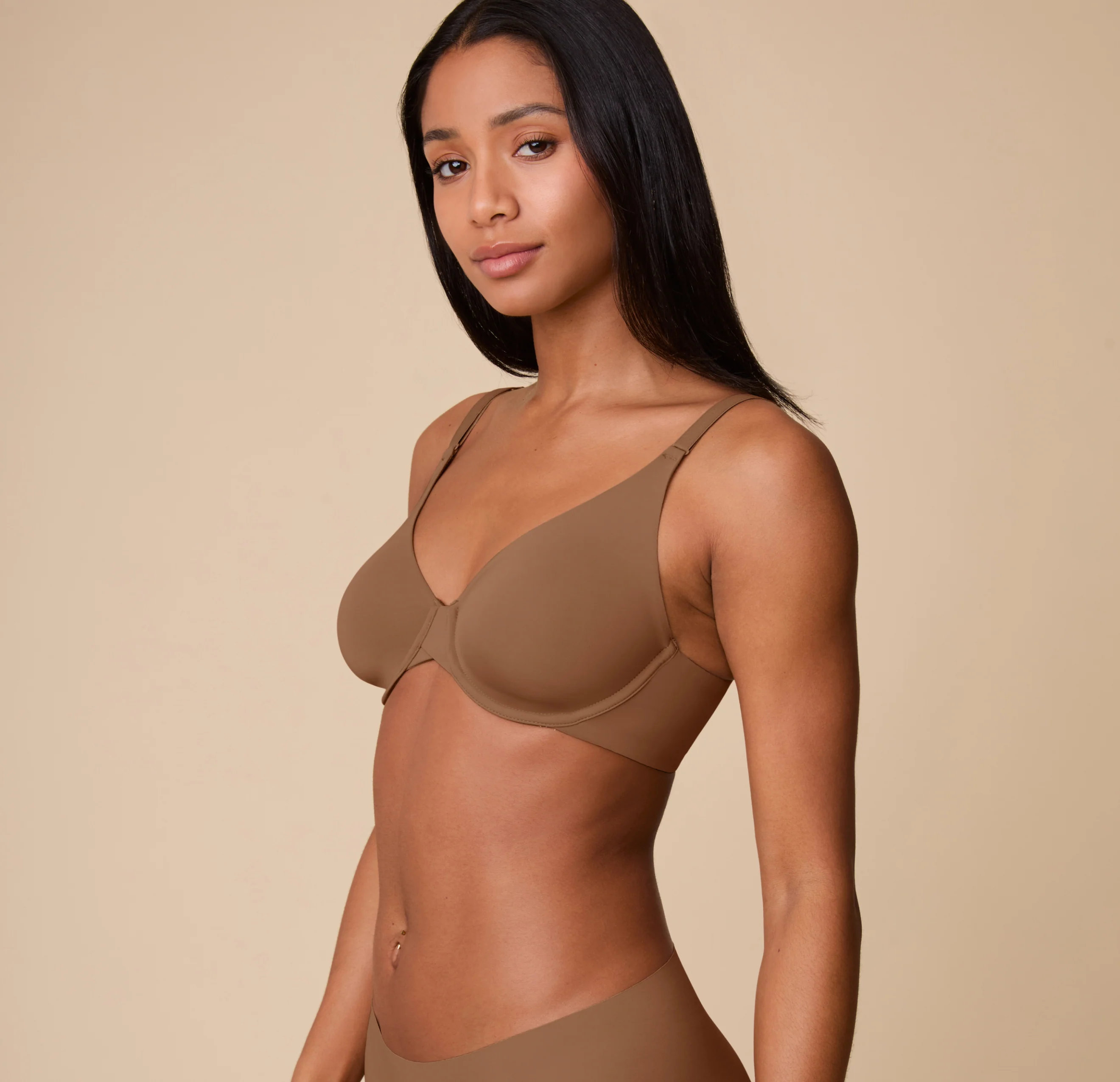 Base Unlined Bra - Brown - Image 3