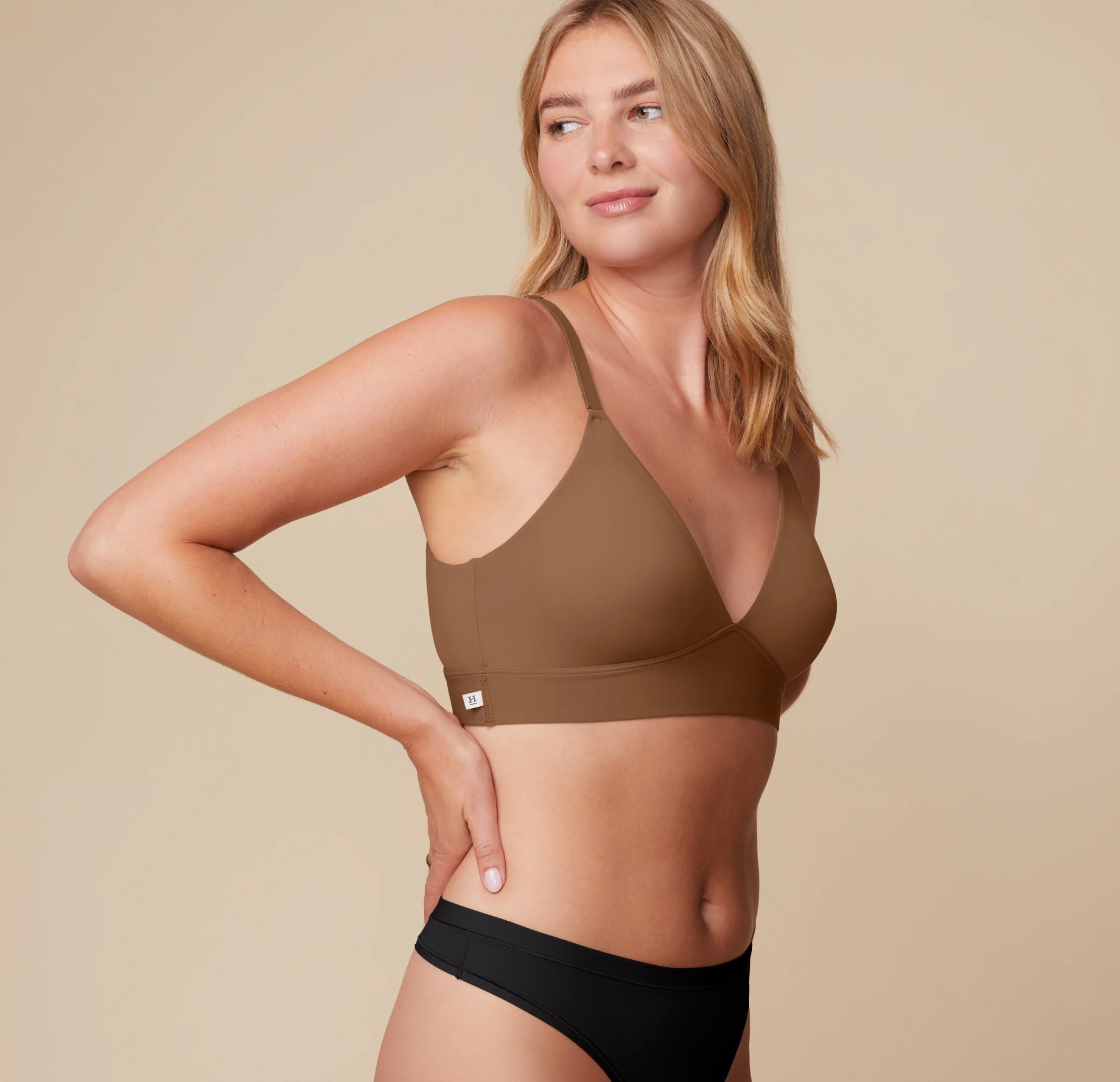 Bliss Triangle Bralette - Brown - Image 4