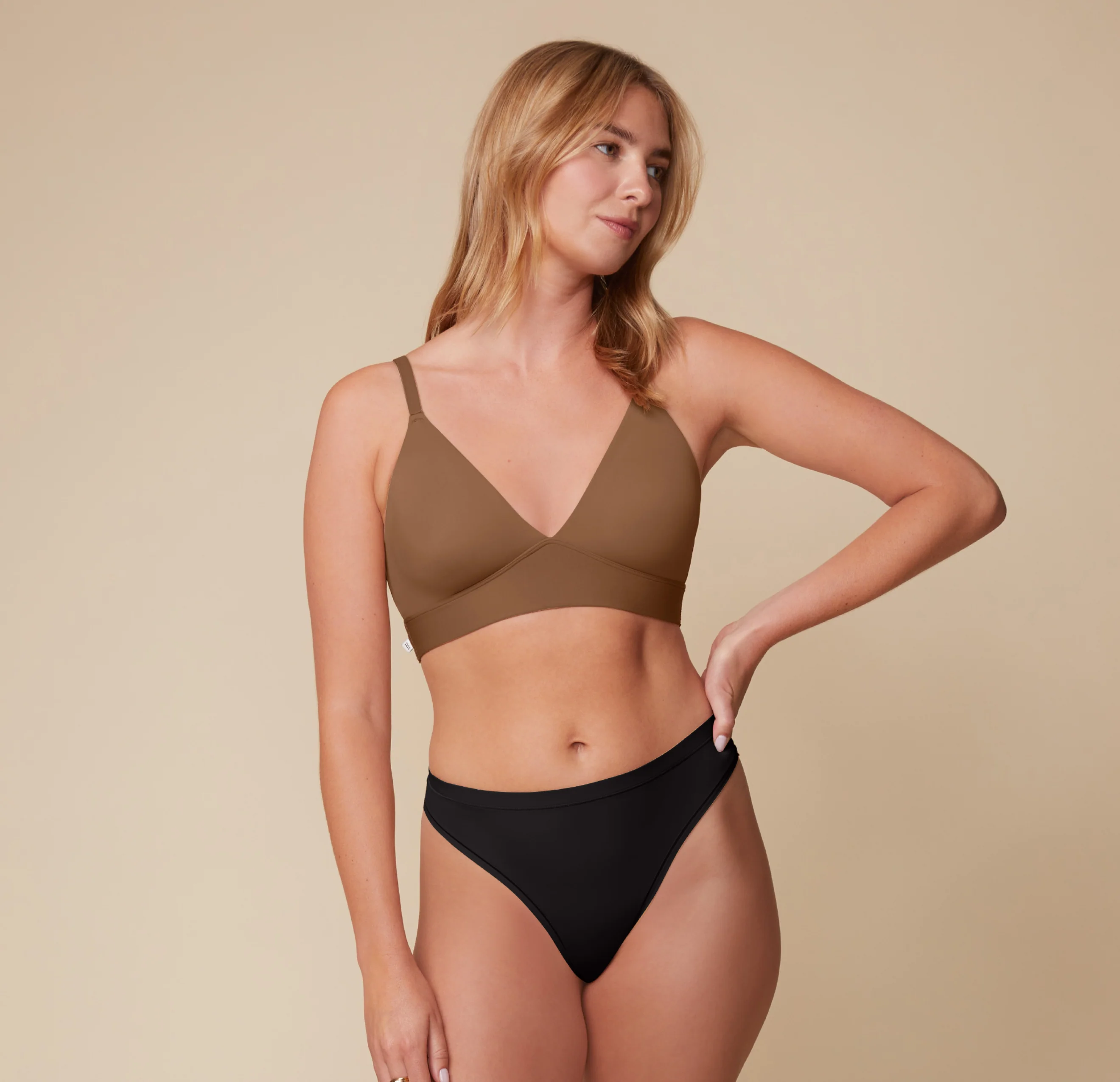 Bliss Triangle Bralette - Brown - Image 5