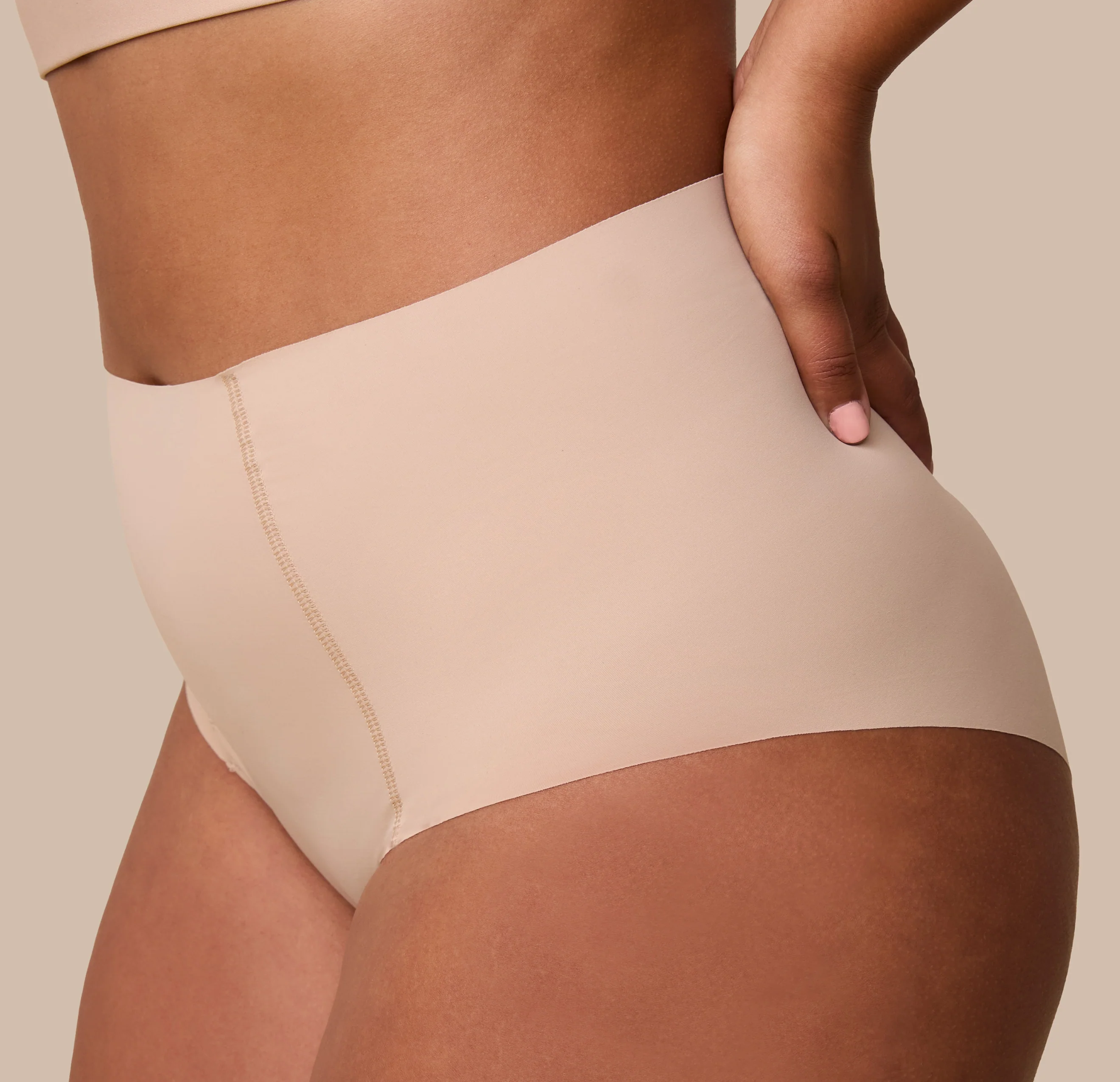 No-Show Highwaist Brief - Beige - Image 8