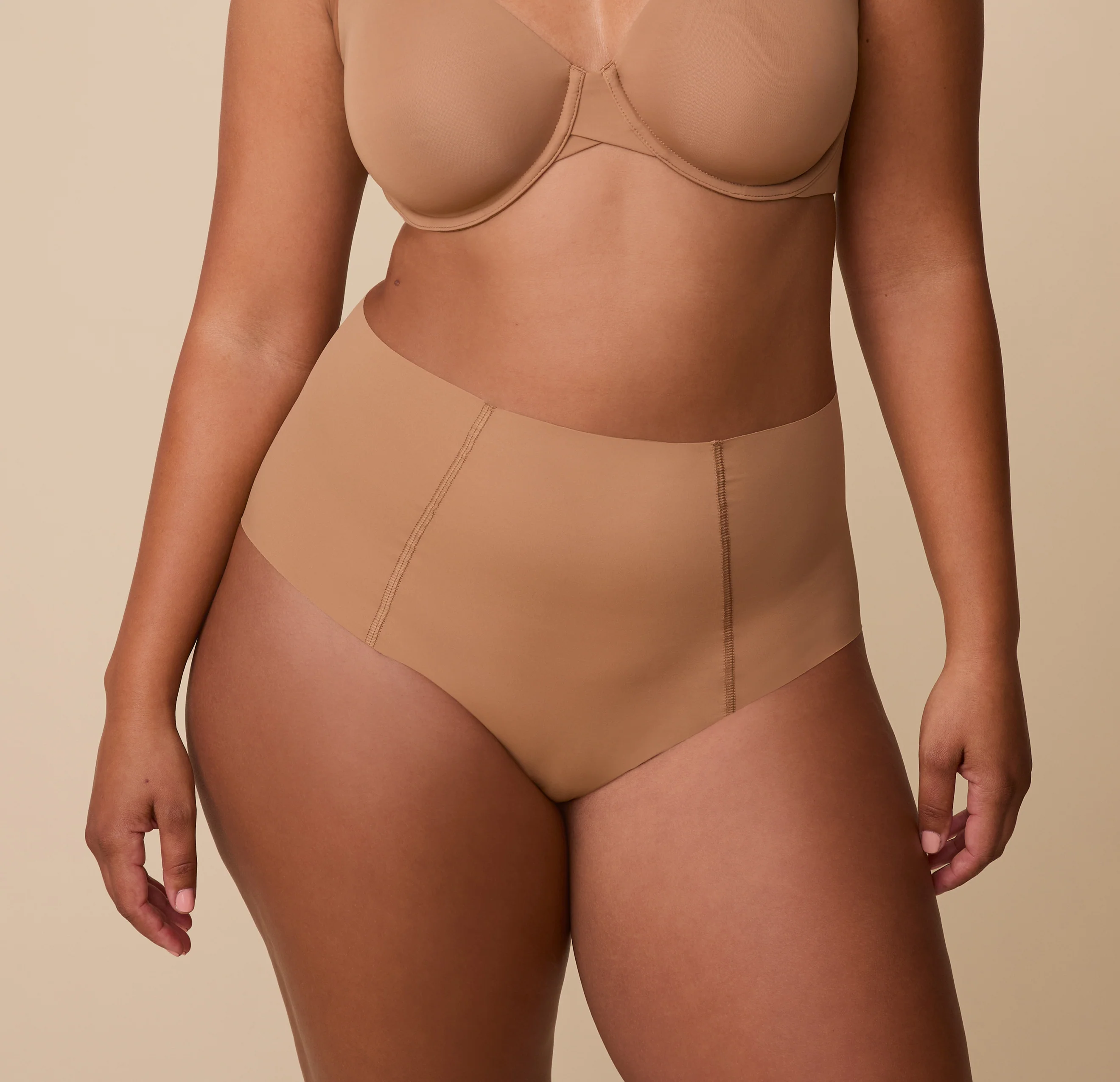 No-Show Highwaist Brief - Tan - Image 3