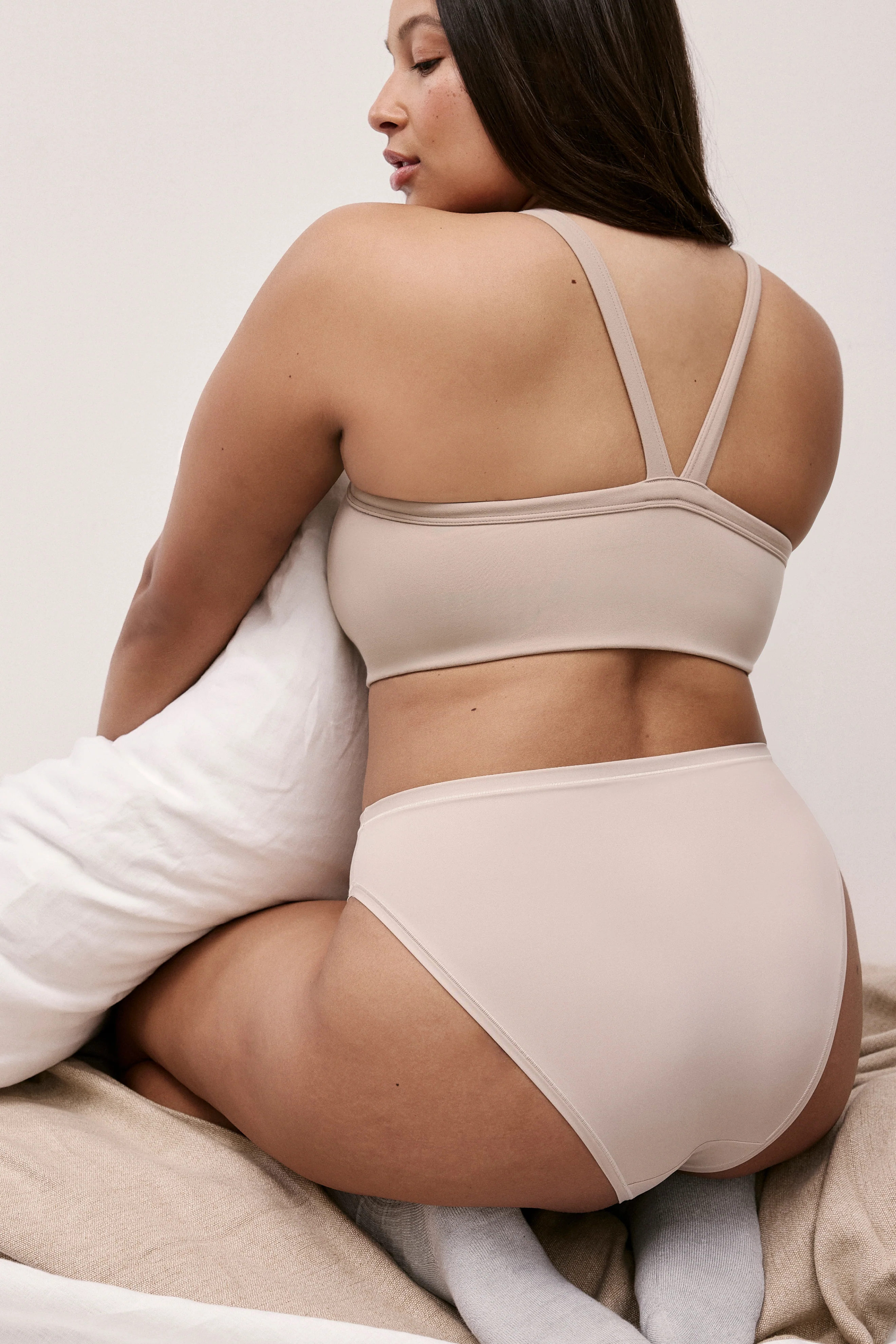 WhippedKnit™ V-Neck Bralette - Mushroom - Image 12