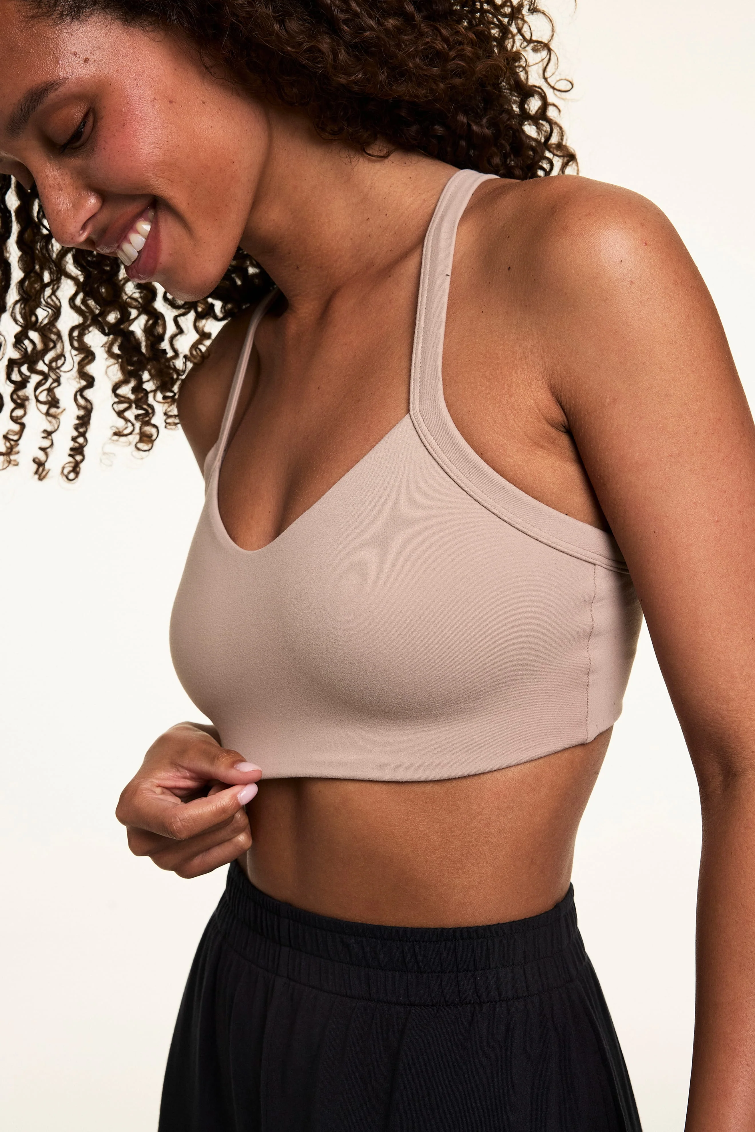 WhippedKnit™ V-Neck Bralette - Mushroom - Image 5